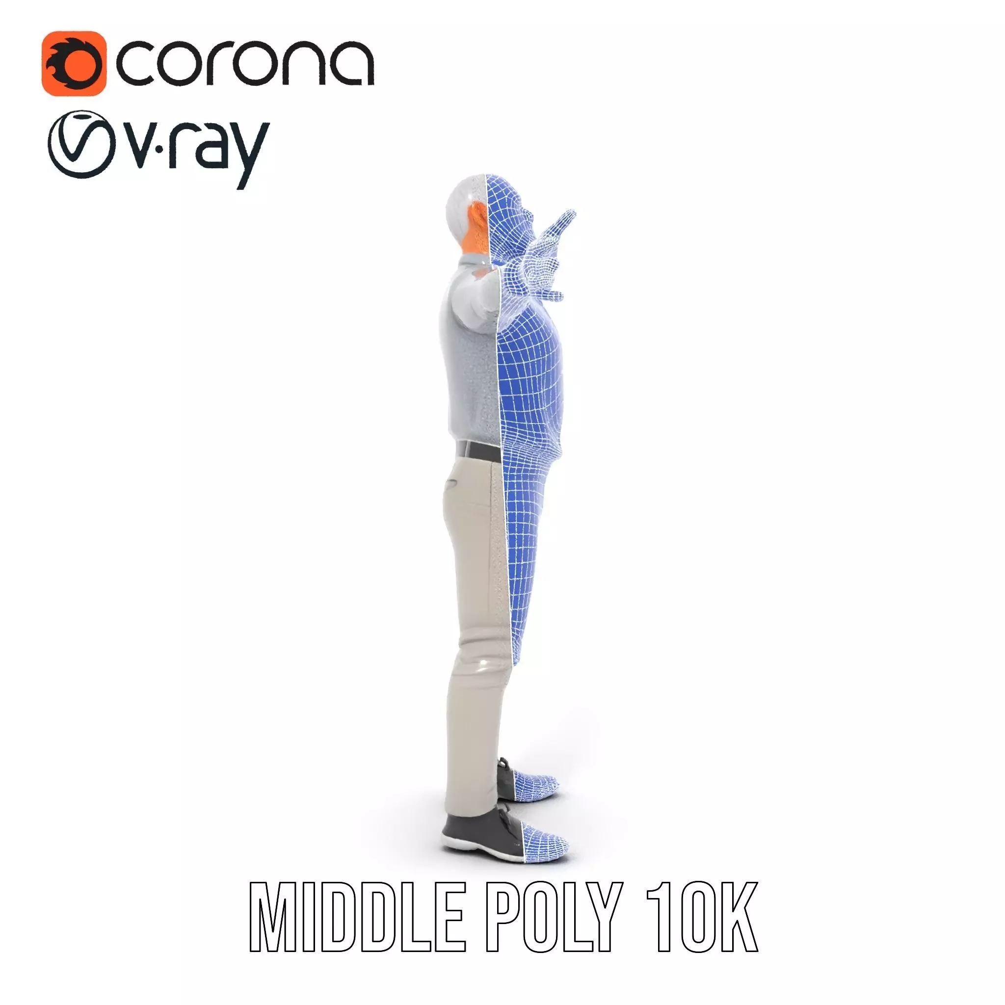 Casual Attire Man model pack Low-poly 3D model_30