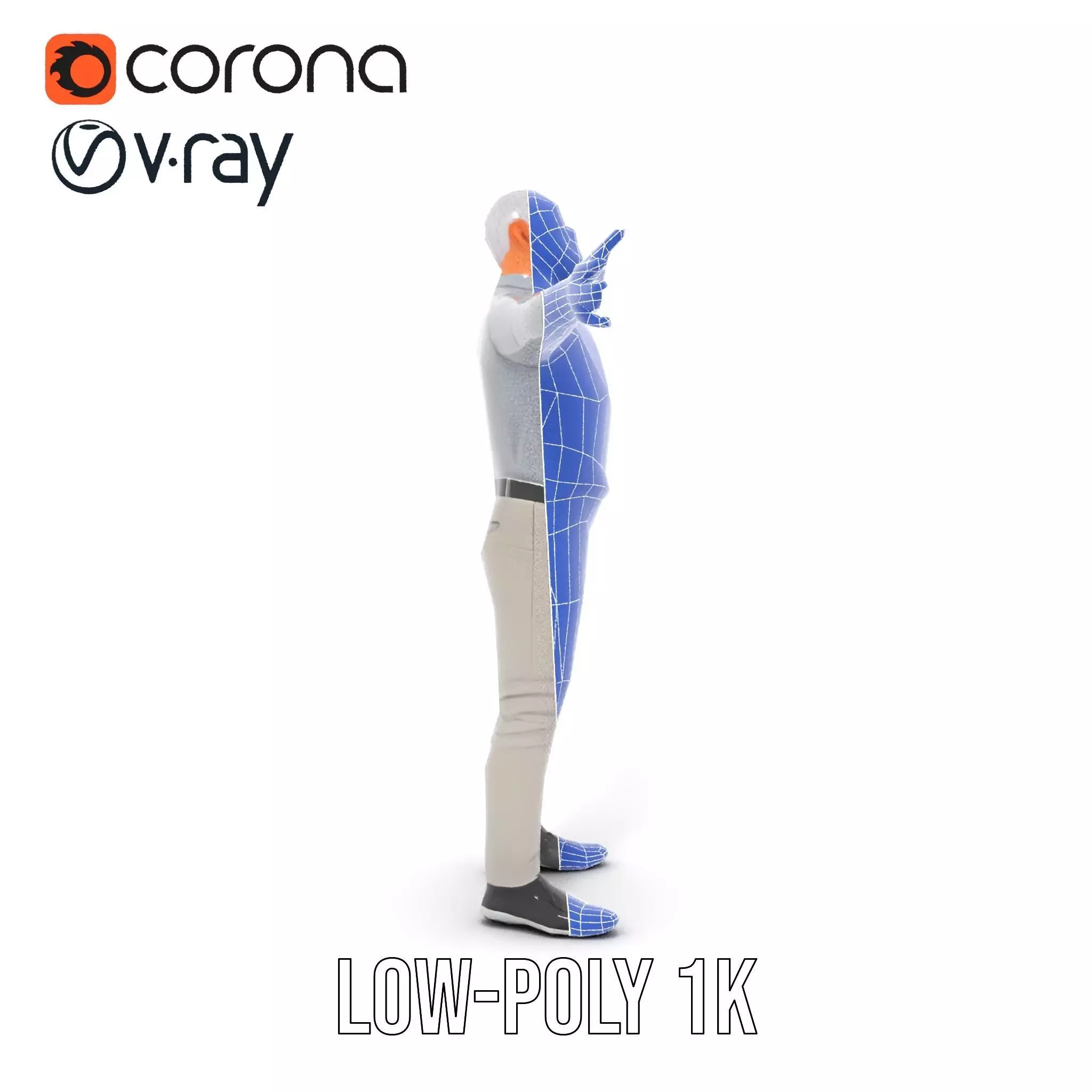 Casual Attire Man model pack Low-poly 3D model_31