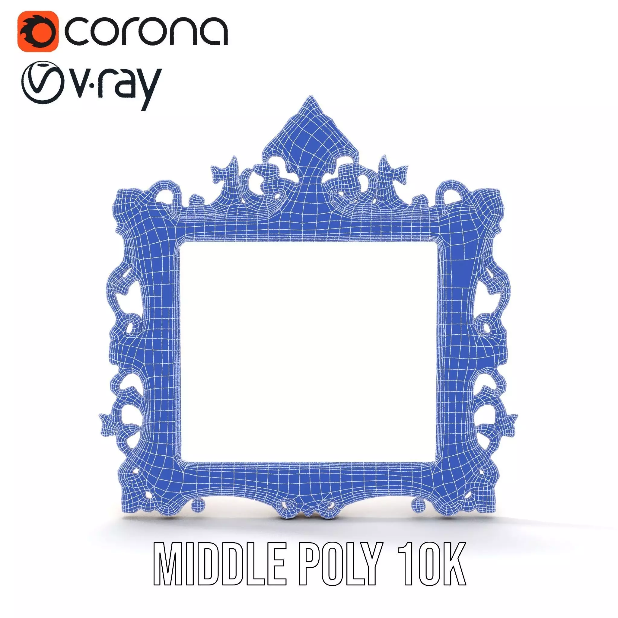 Baroque Gold Ornate Frame model pack Low-poly 3D model_22