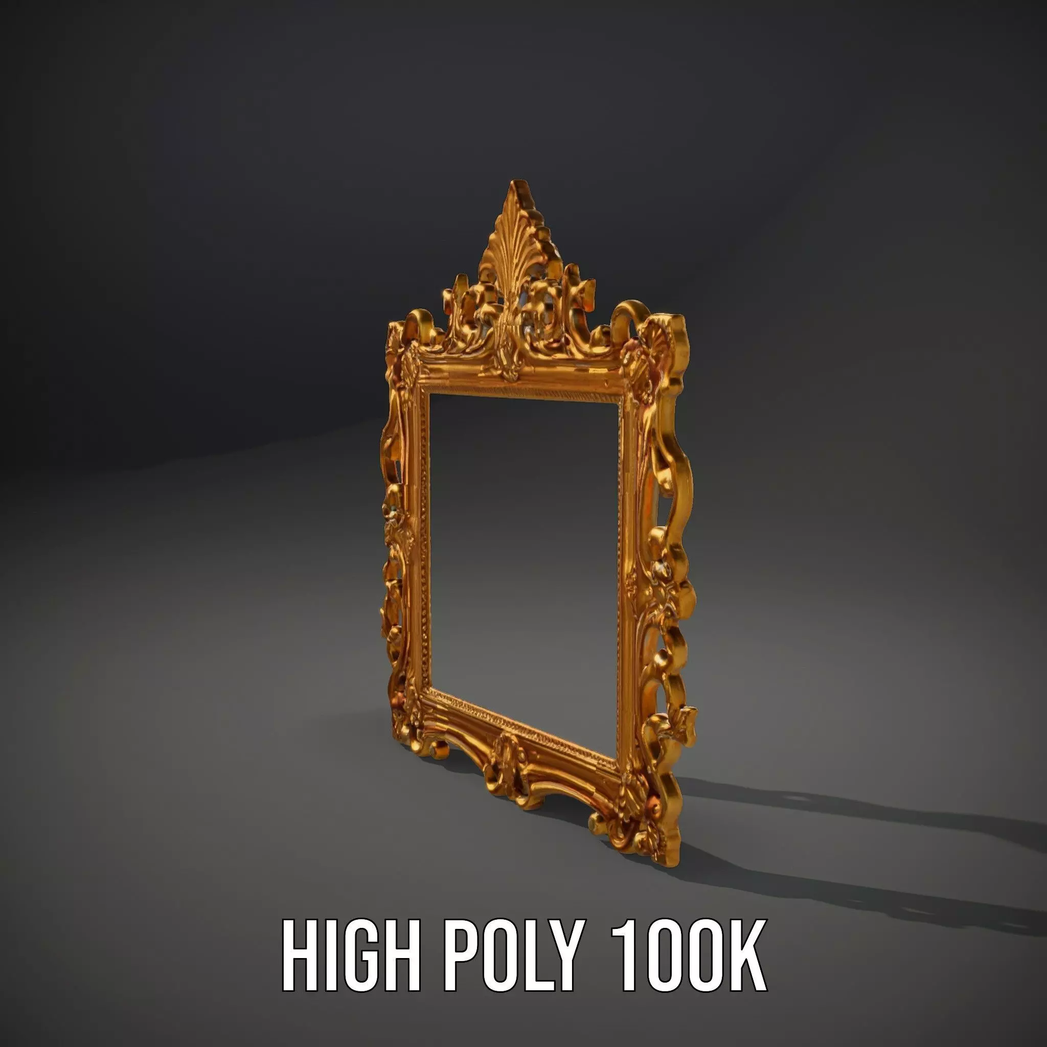 Baroque Gold Ornate Frame model pack Low-poly 3D model_9