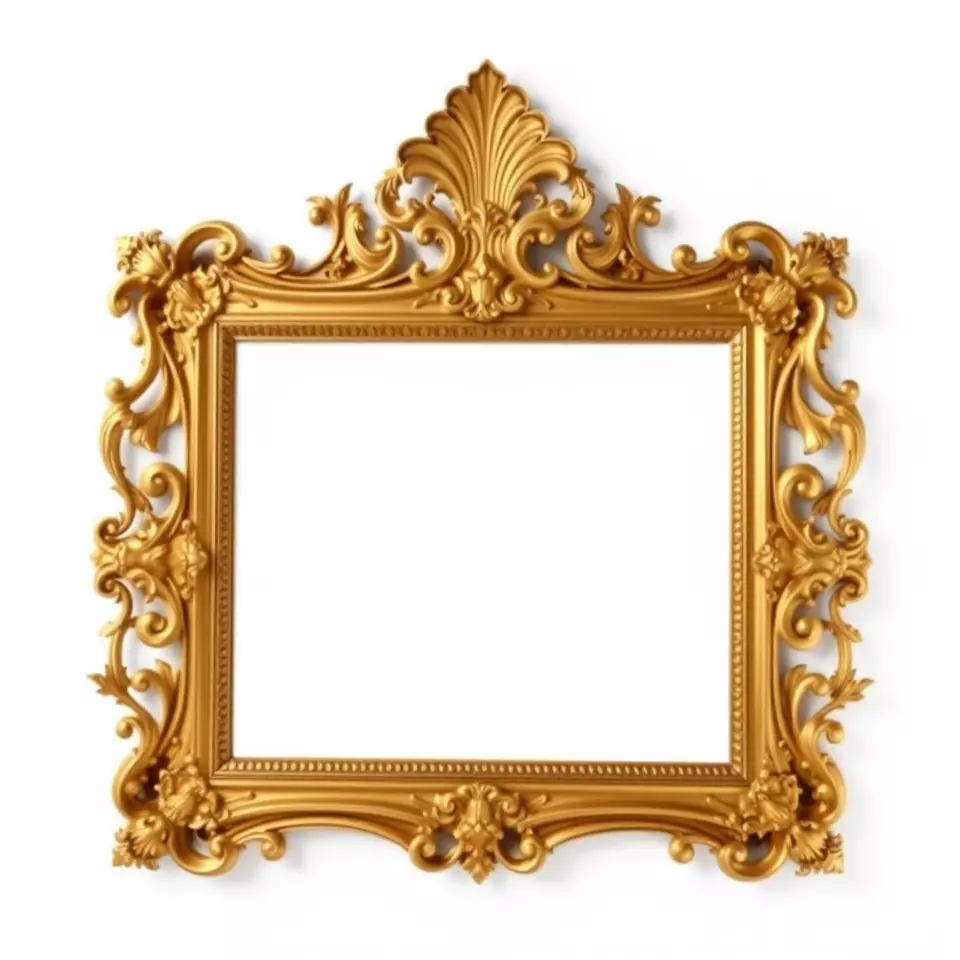 Baroque Gold Ornate Frame model pack Low-poly 3D model_3