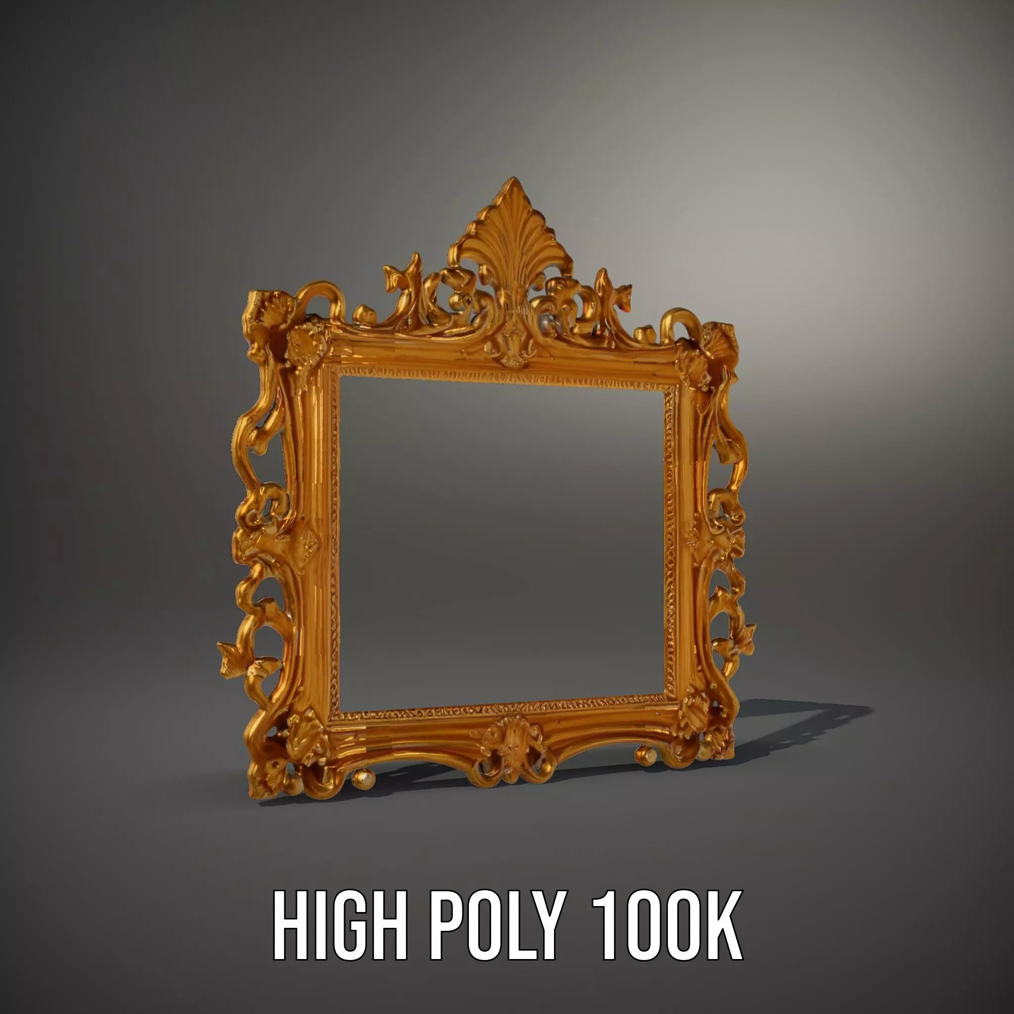 Baroque Gold Ornate Frame model pack Low-poly 3D model_11