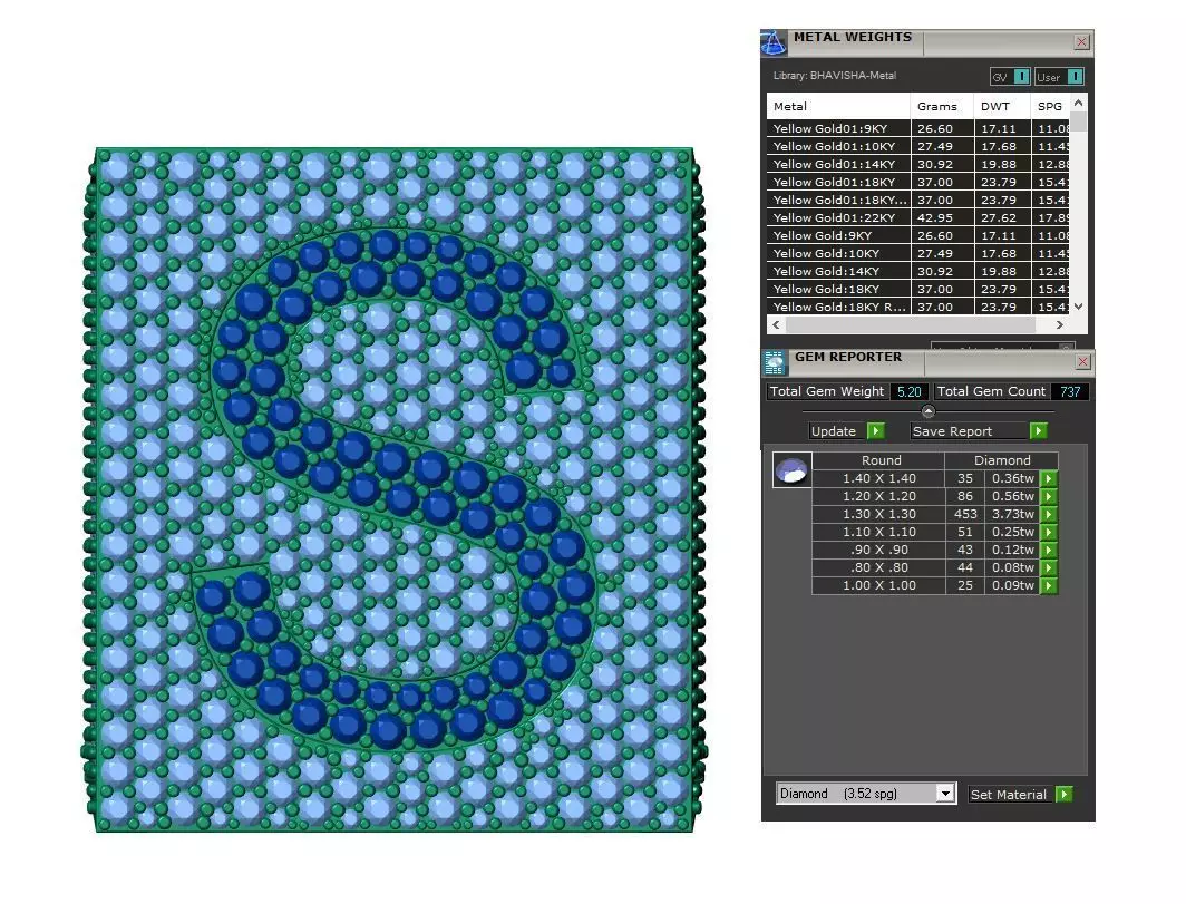 Custom Initial A to Z Letter Diamond Ring - Alphabet Rings 3D print model_7