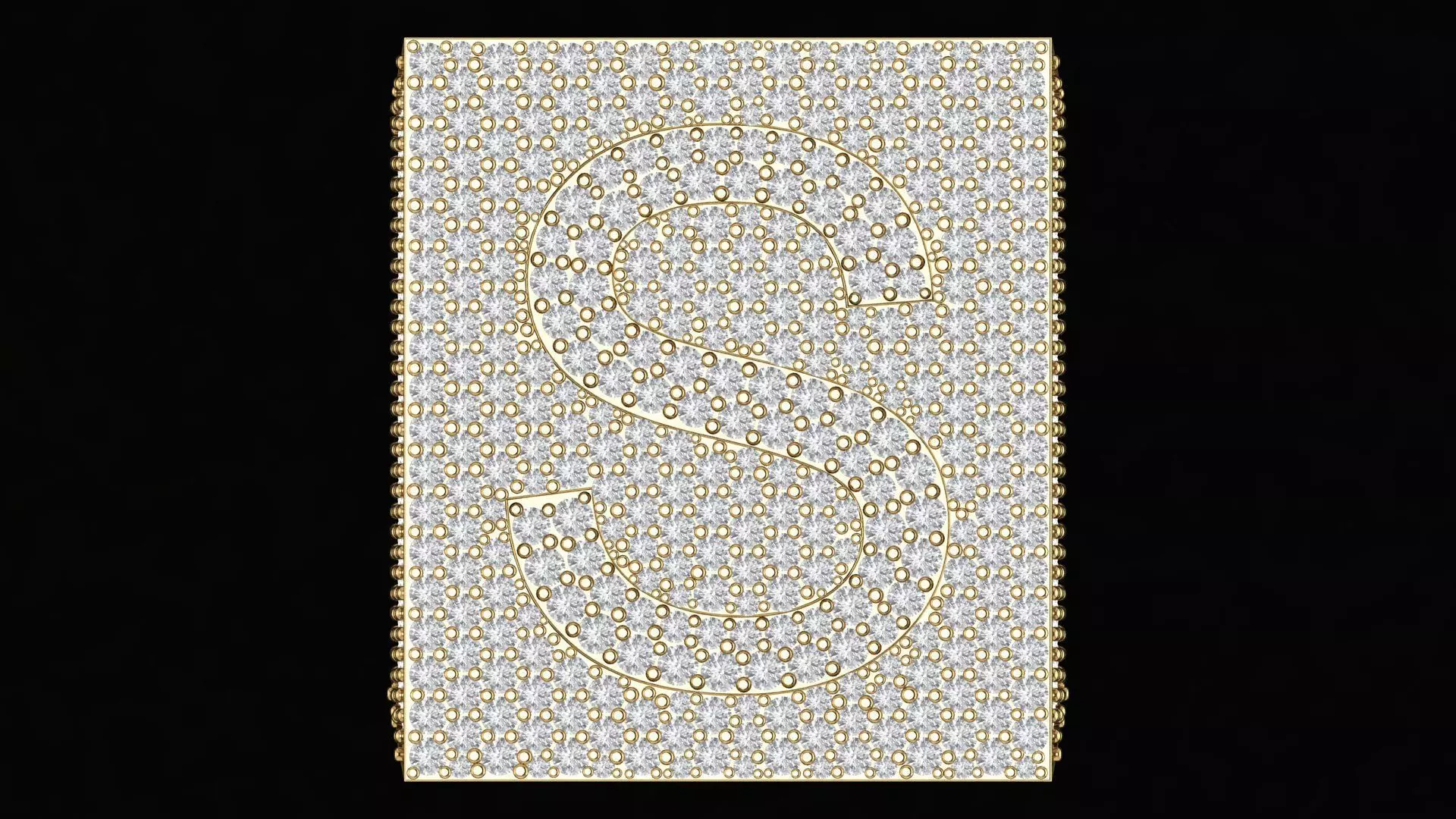 Custom Initial A to Z Letter Diamond Ring - Alphabet Rings 3D print model_1