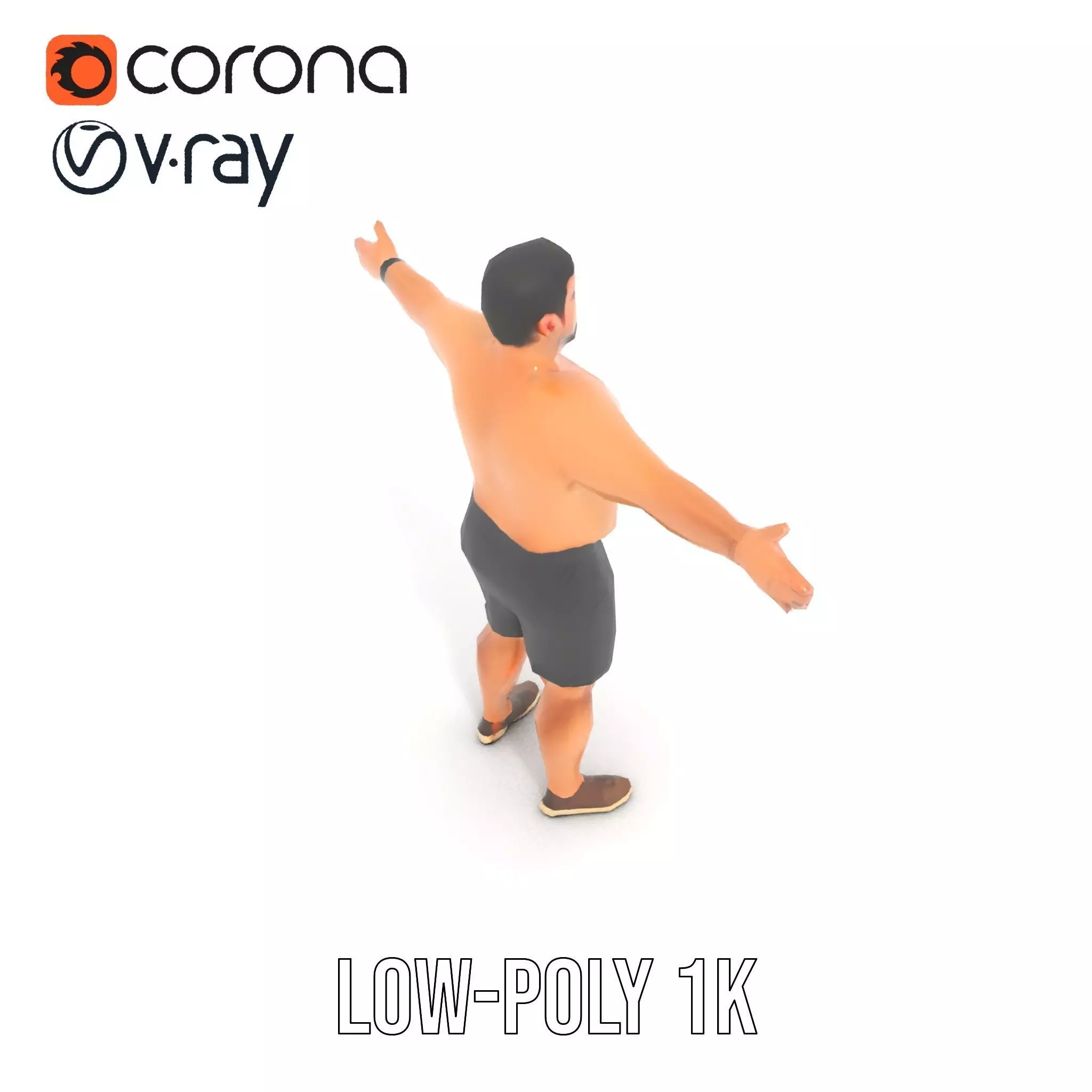 Casual Male Character model pack Low-poly 3D model_15