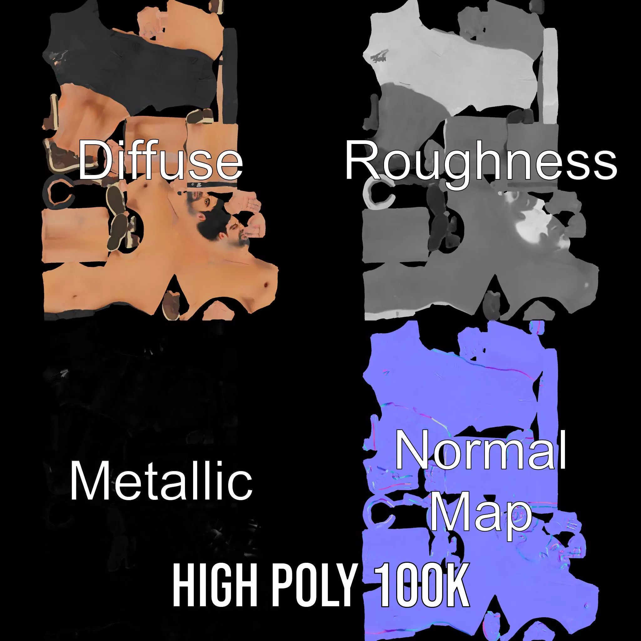 Casual Male Character model pack Low-poly 3D model_4