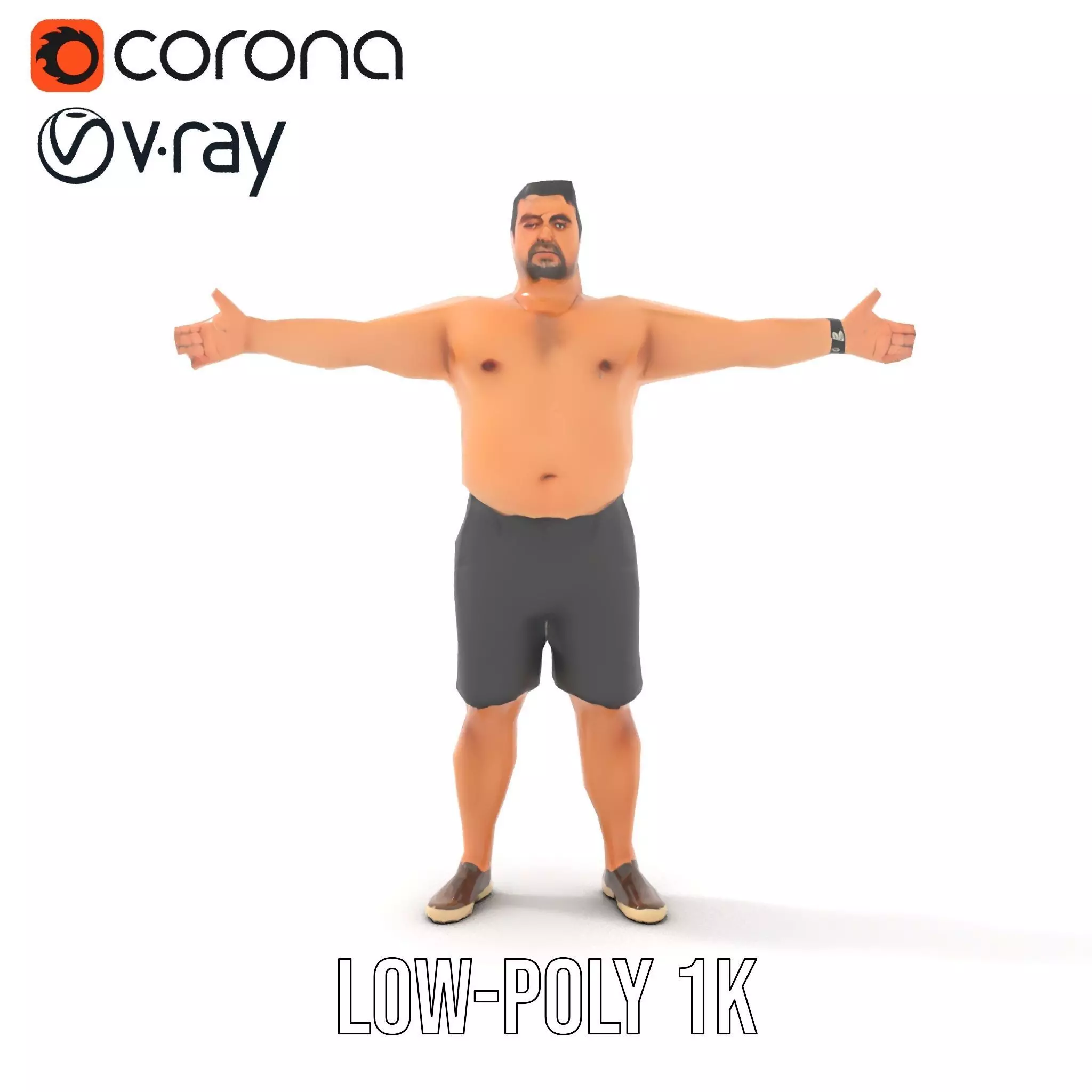 Casual Male Character model pack Low-poly 3D model_13