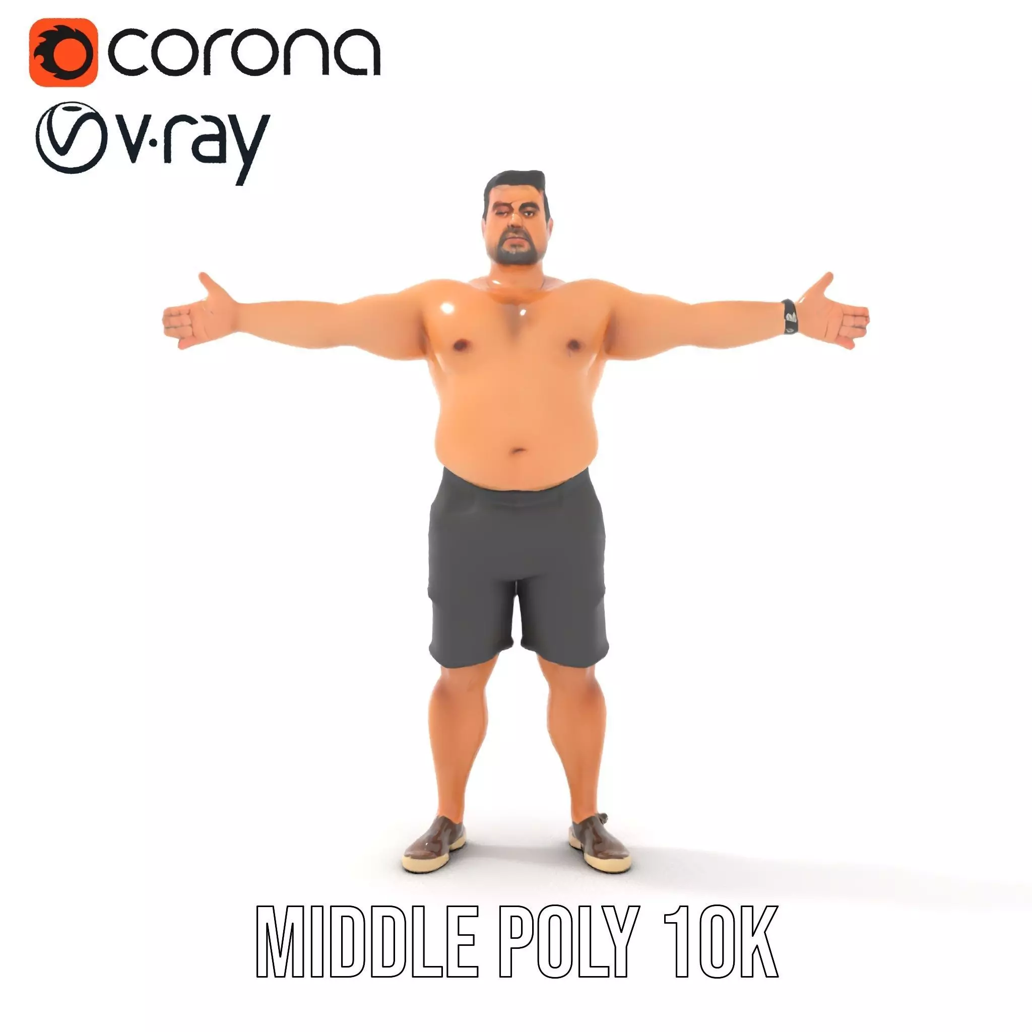 Casual Male Character model pack Low-poly 3D model_12