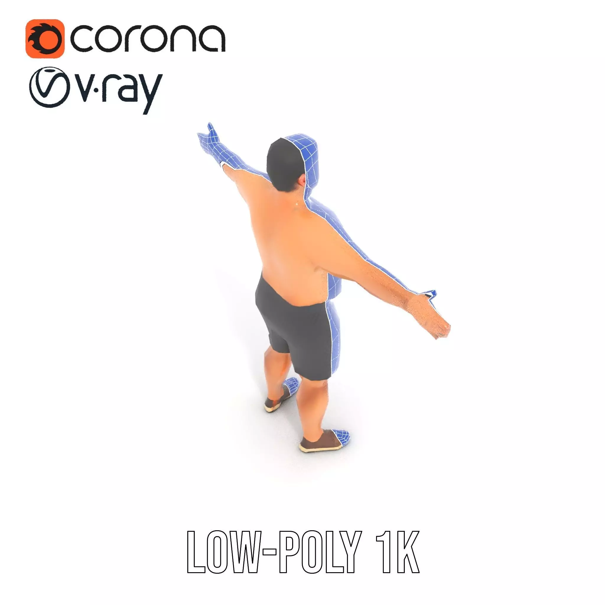 Casual Male Character model pack Low-poly 3D model_26