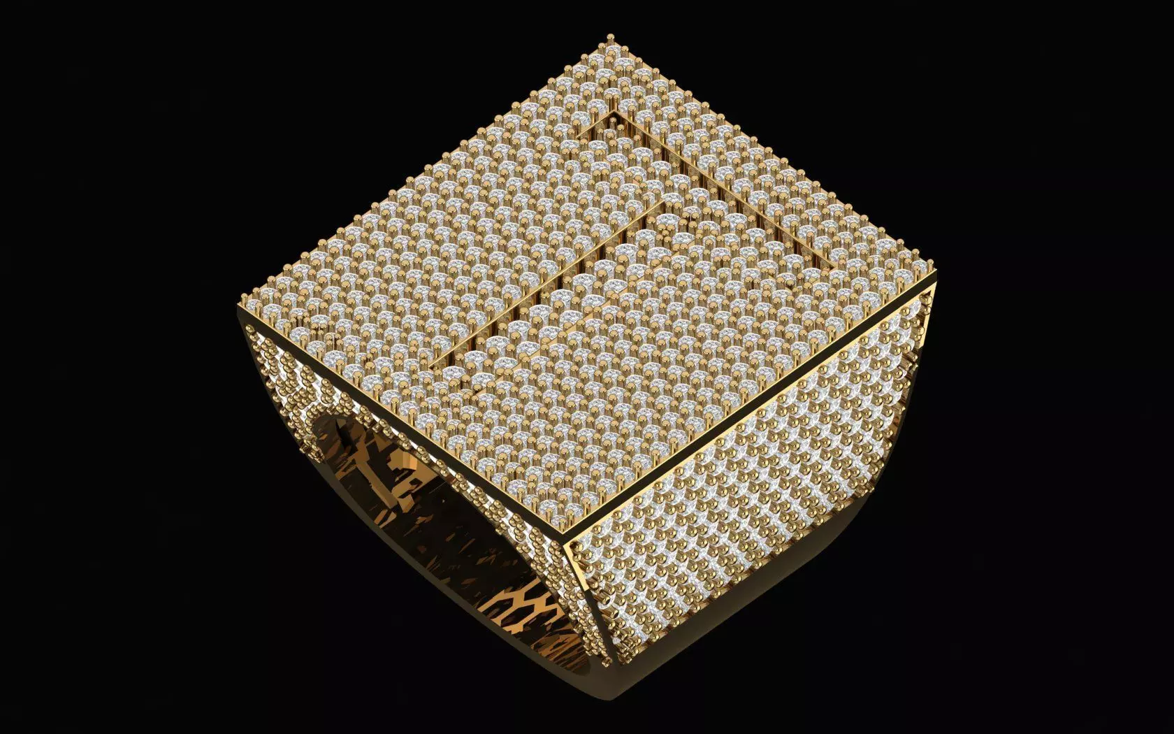 Custom Initial A to Z Letter Diamond Ring - Alphabet Rings 3D print model_0