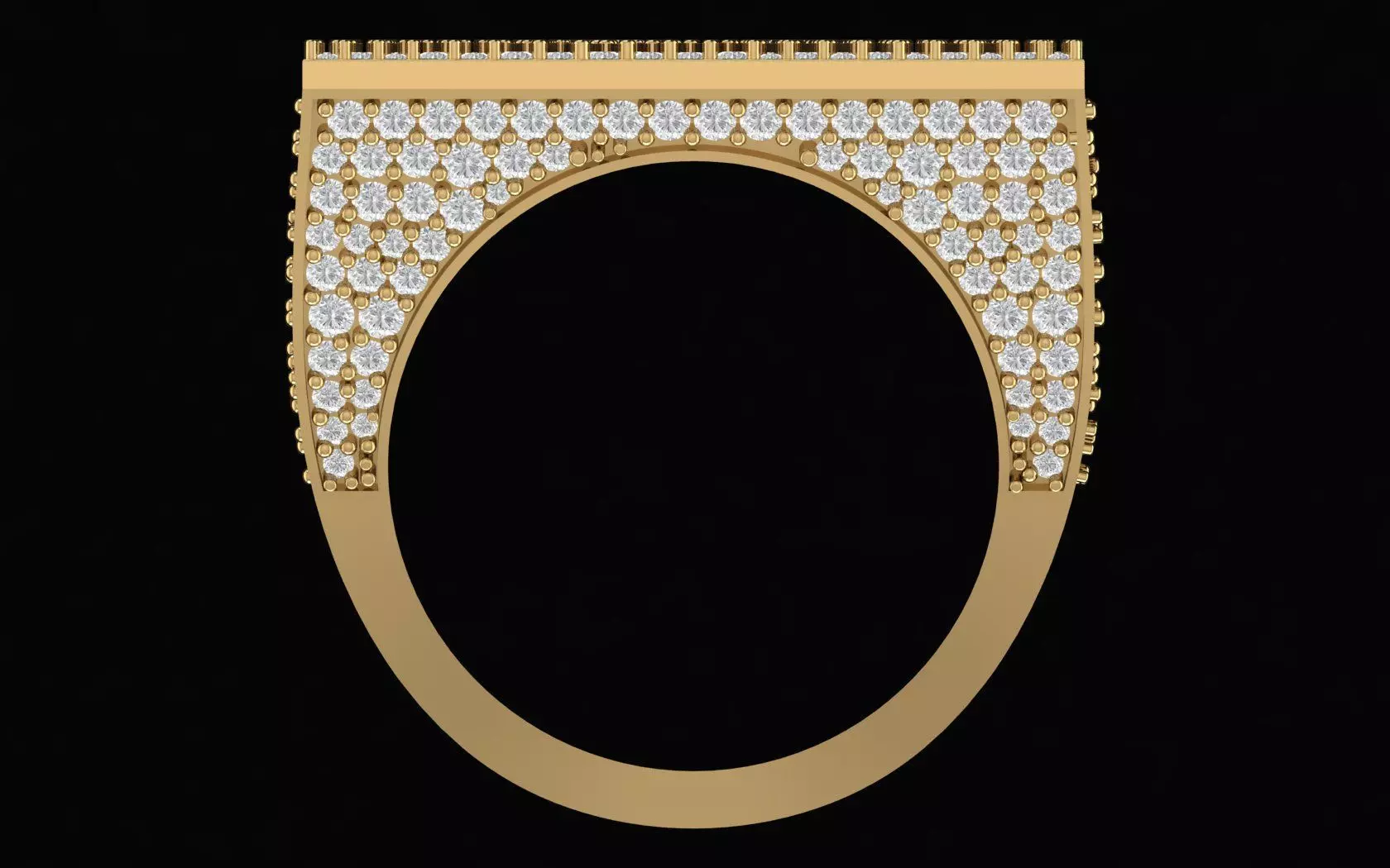 Custom Initial A to Z Letter Diamond Ring - Alphabet Rings 3D print model_2