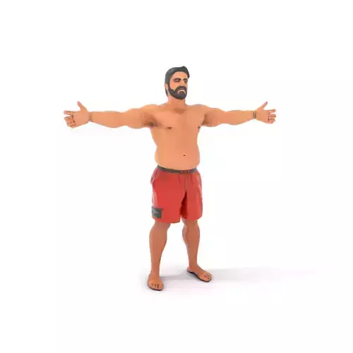 Athletic Male Character model pack Low-poly 3D model