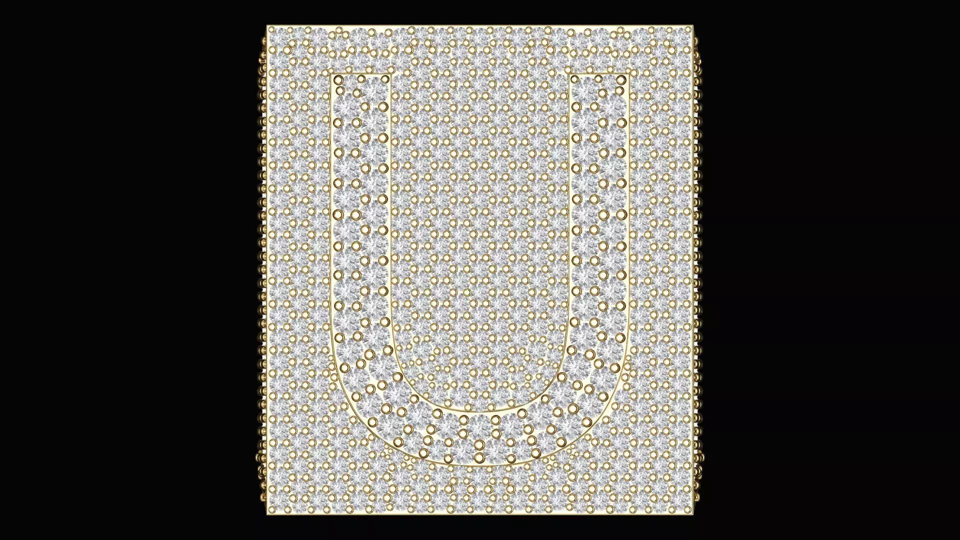 Custom Initial A to Z Letter Diamond Ring - Alphabet Rings 3D print model_4