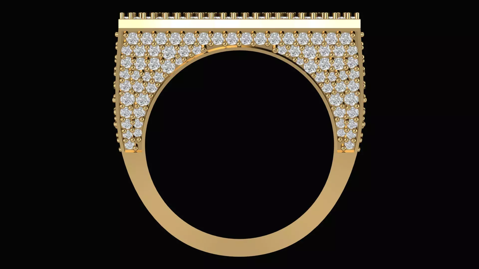 Custom Initial A to Z Letter Diamond Ring - Alphabet Rings 3D print model_2