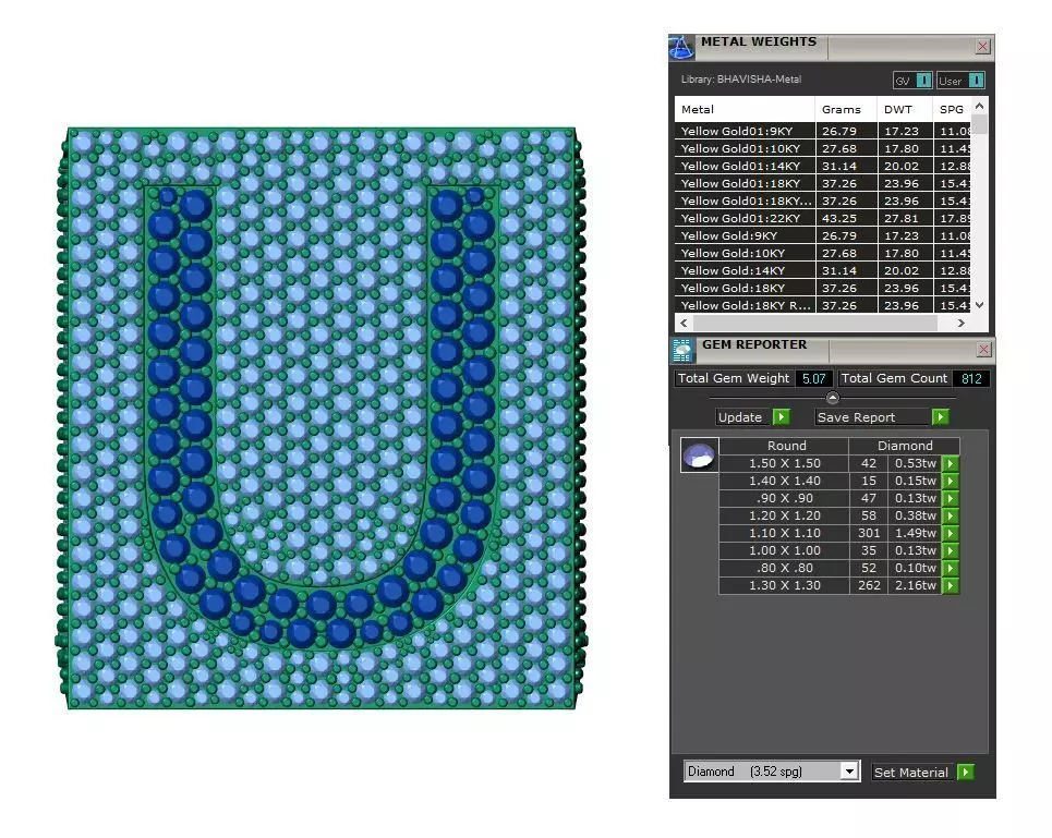 Custom Initial A to Z Letter Diamond Ring - Alphabet Rings 3D print model_5