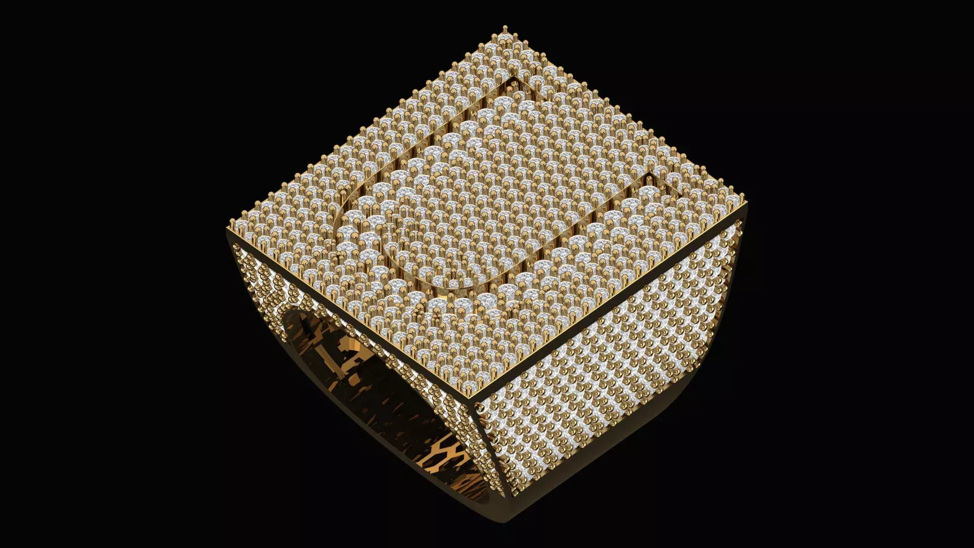 Custom Initial A to Z Letter Diamond Ring - Alphabet Rings 3D print model_0