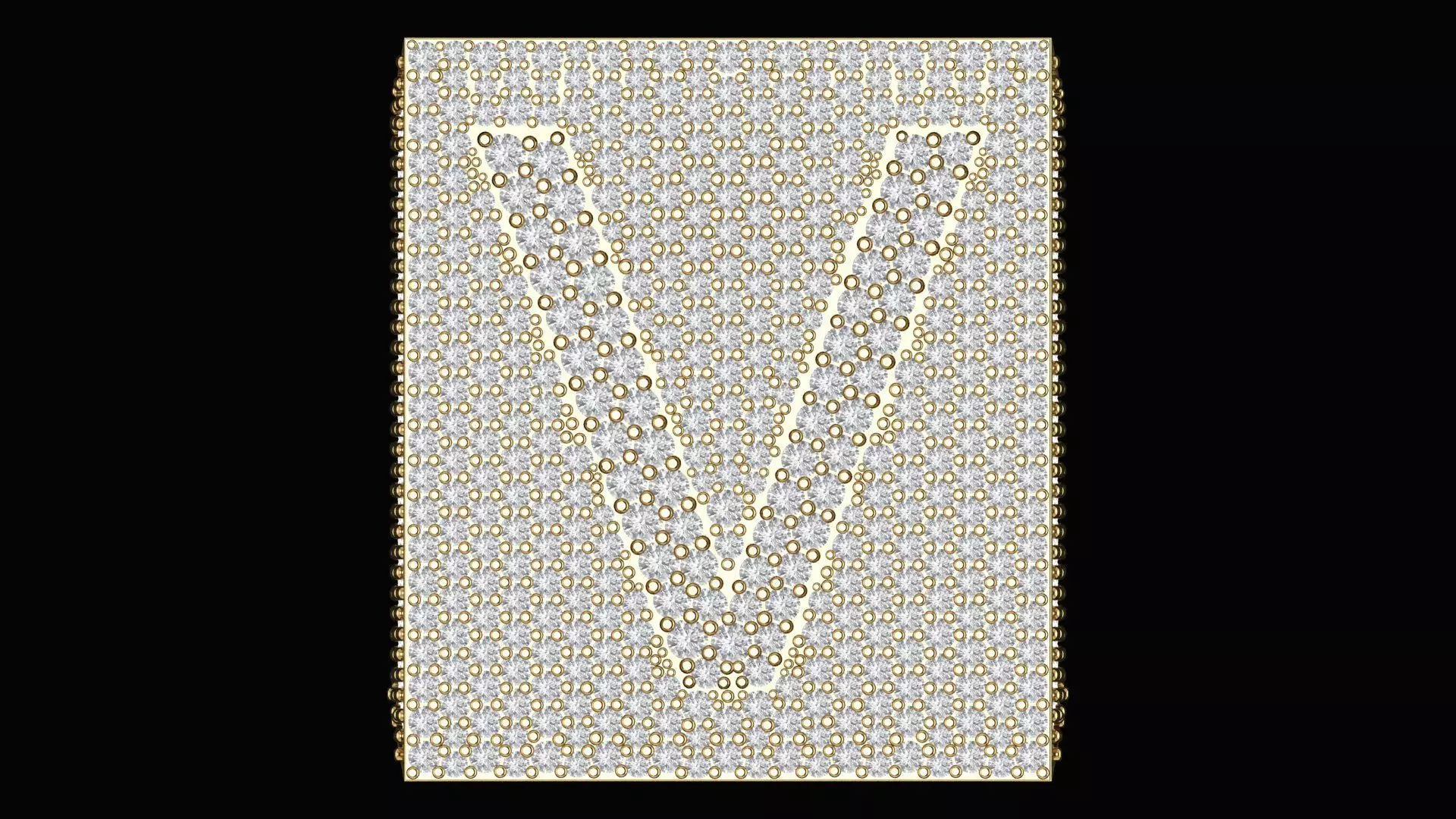 Custom Initial A to Z Letter Diamond Ring - Alphabet Rings 3D print model_3