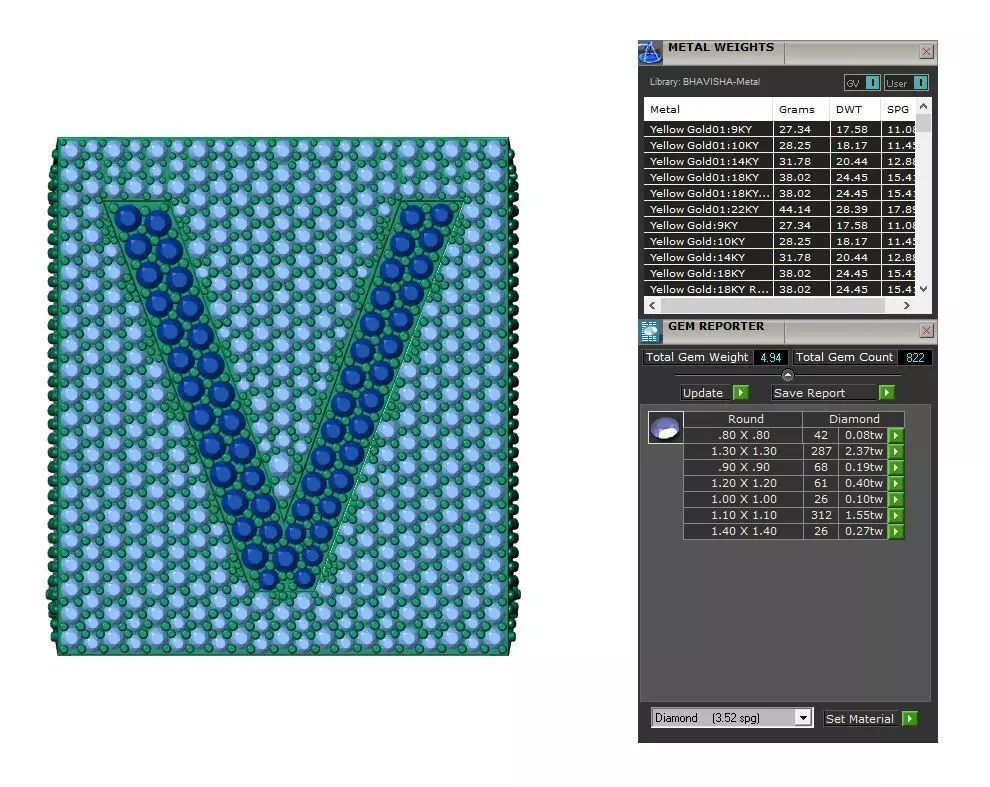 Custom Initial A to Z Letter Diamond Ring - Alphabet Rings 3D print model_6