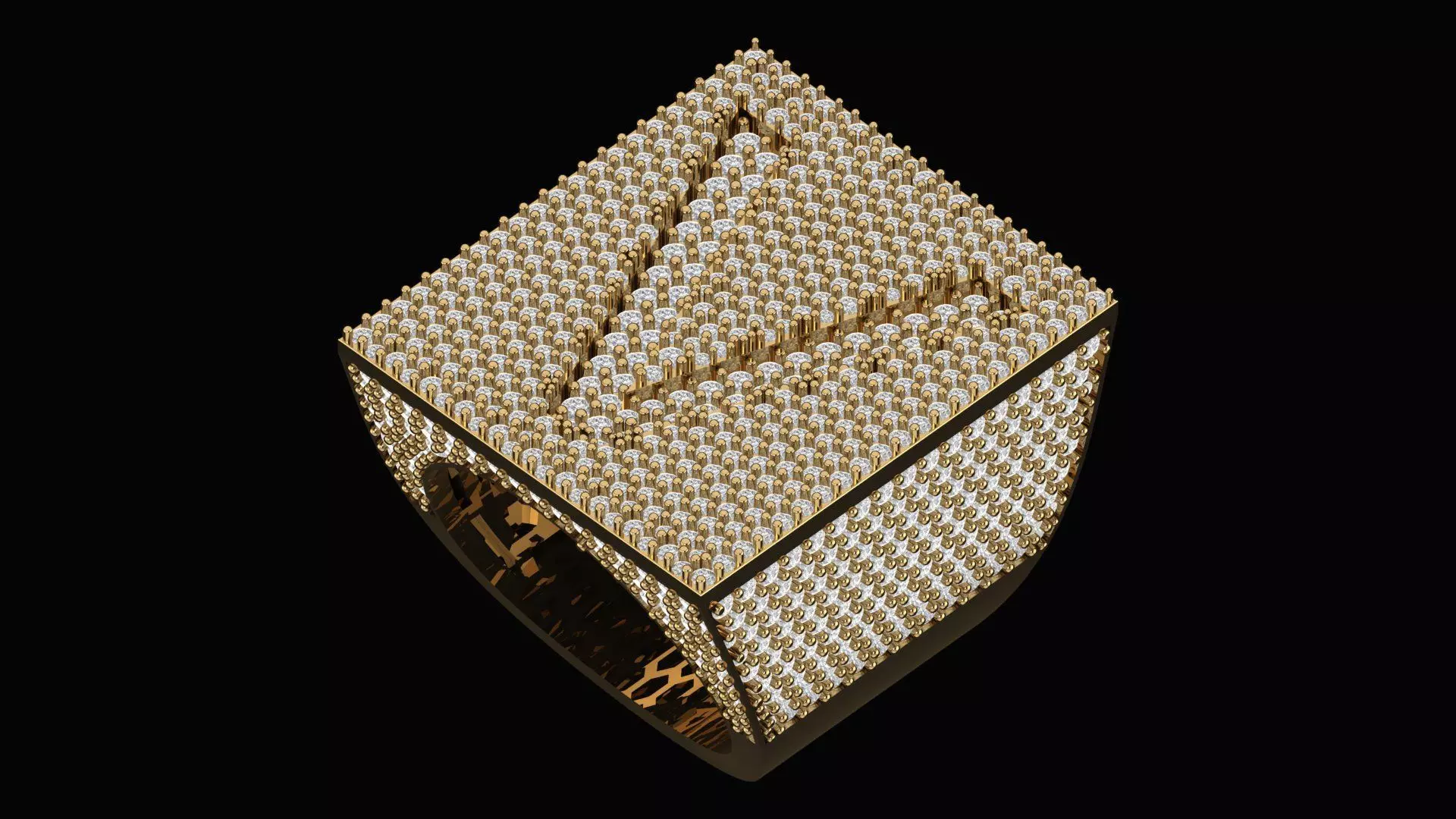 Custom Initial A to Z Letter Diamond Ring - Alphabet Rings 3D print model_0