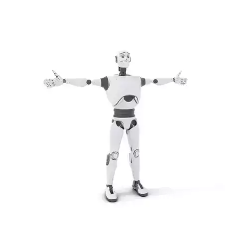 Friendly White Robot model pack Low-poly 3D model