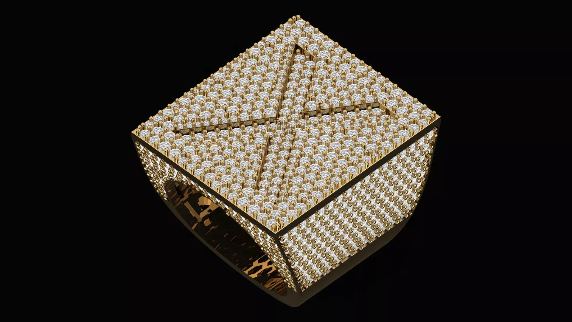 Custom Initial A to Z Letter Diamond Ring - Alphabet Rings 3D print model_0