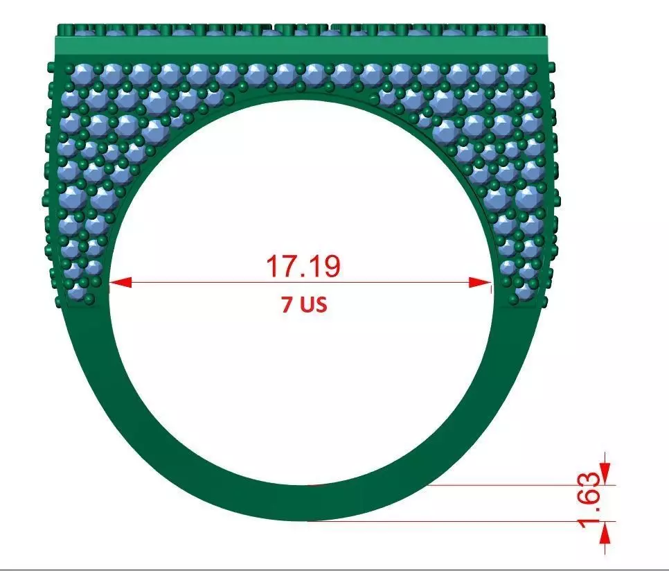 Custom Initial A to Z Letter Diamond Ring - Alphabet Rings 3D print model_4