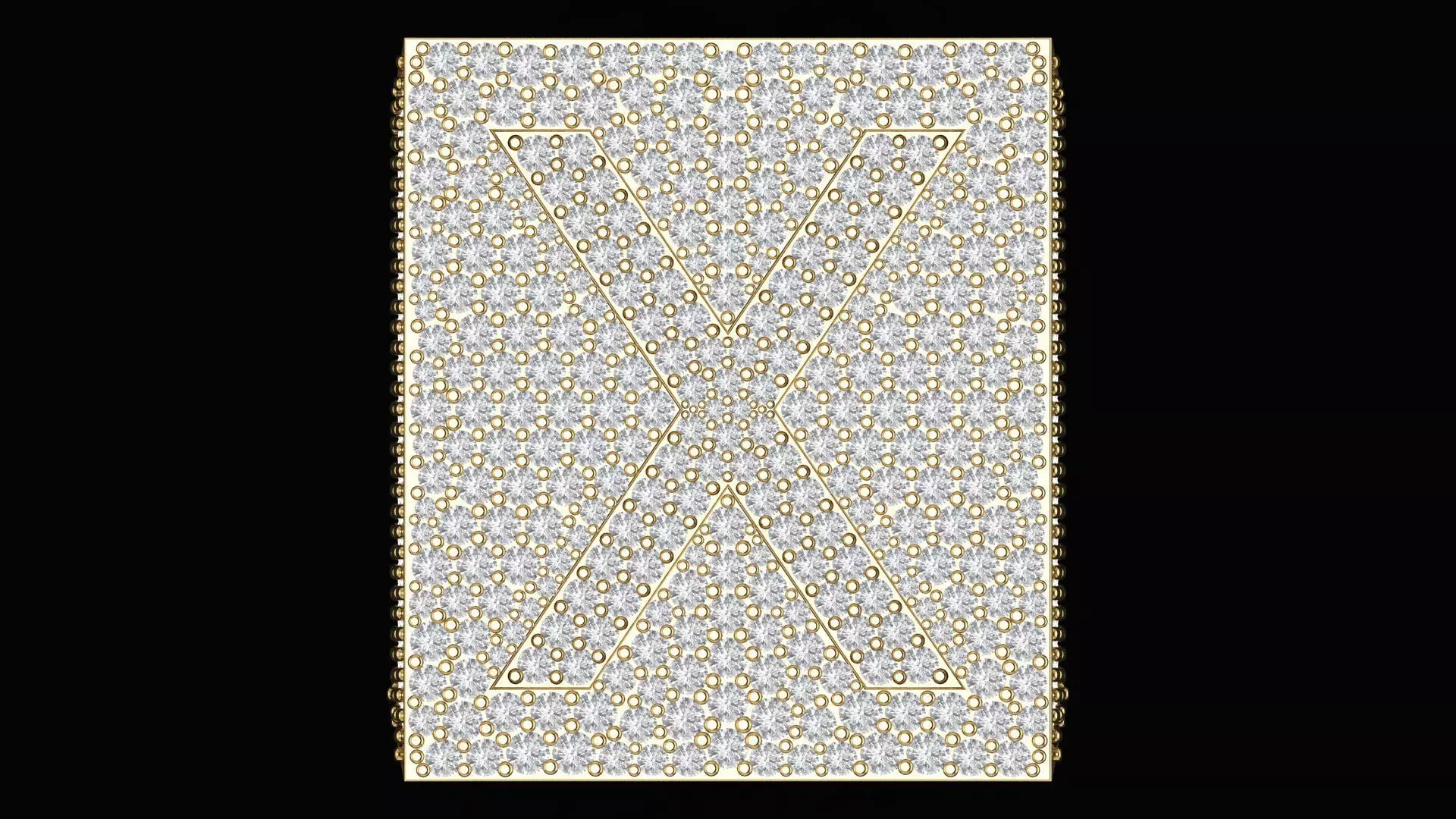 Custom Initial A to Z Letter Diamond Ring - Alphabet Rings 3D print model_1