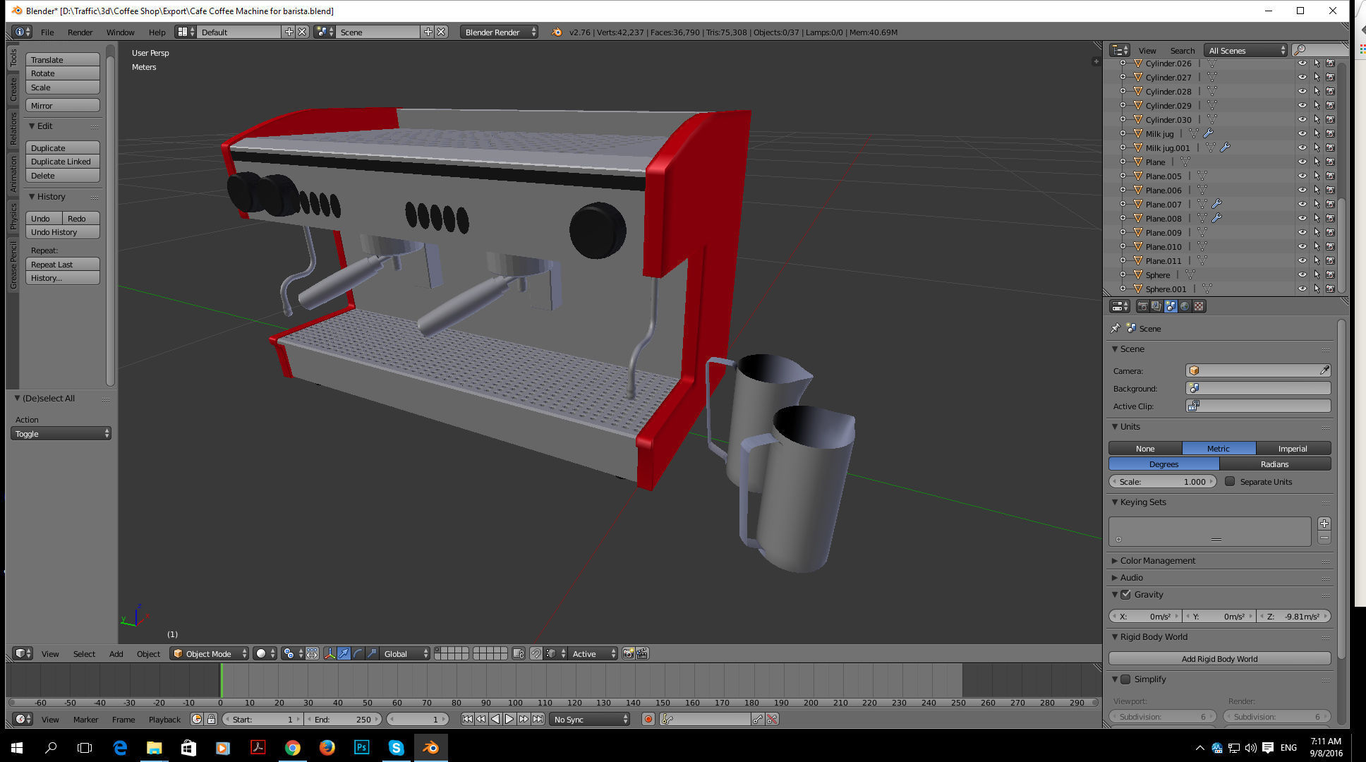 Cafe Coffee Machine for barista 3D model_7