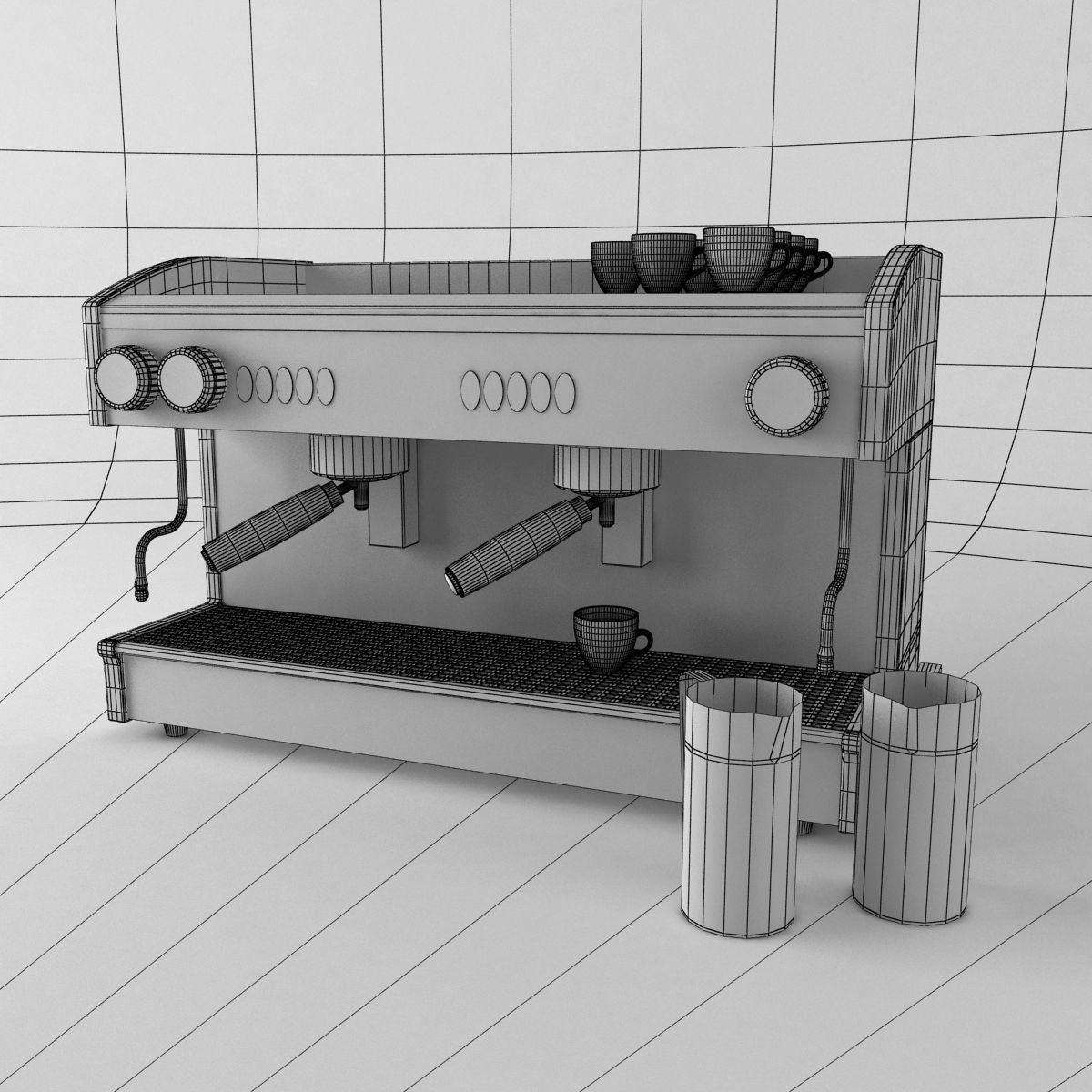 Cafe Coffee Machine for barista 3D model_3