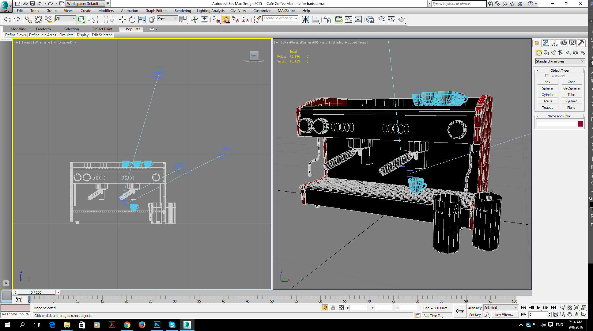 Cafe Coffee Machine for barista 3D model_6