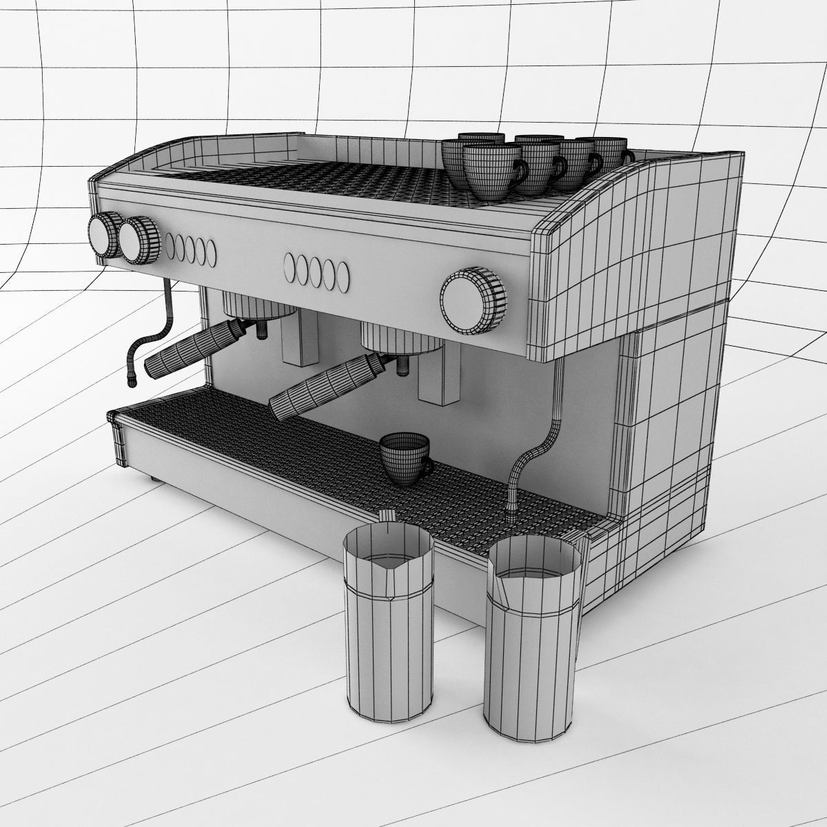 Cafe Coffee Machine for barista 3D model_4