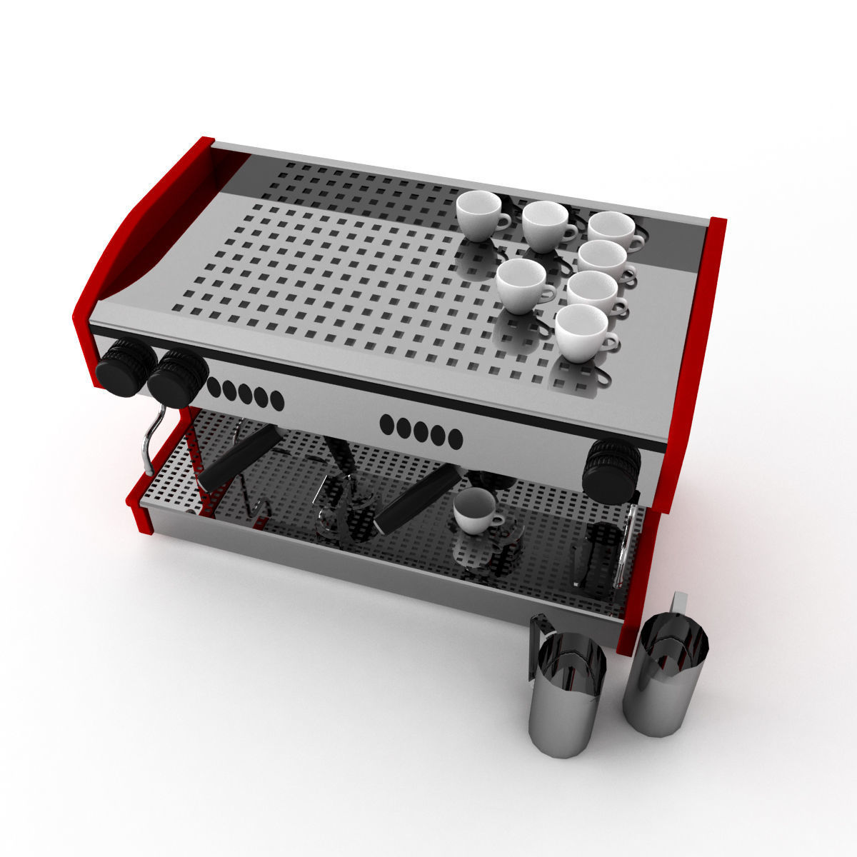 Cafe Coffee Machine for barista 3D model_2