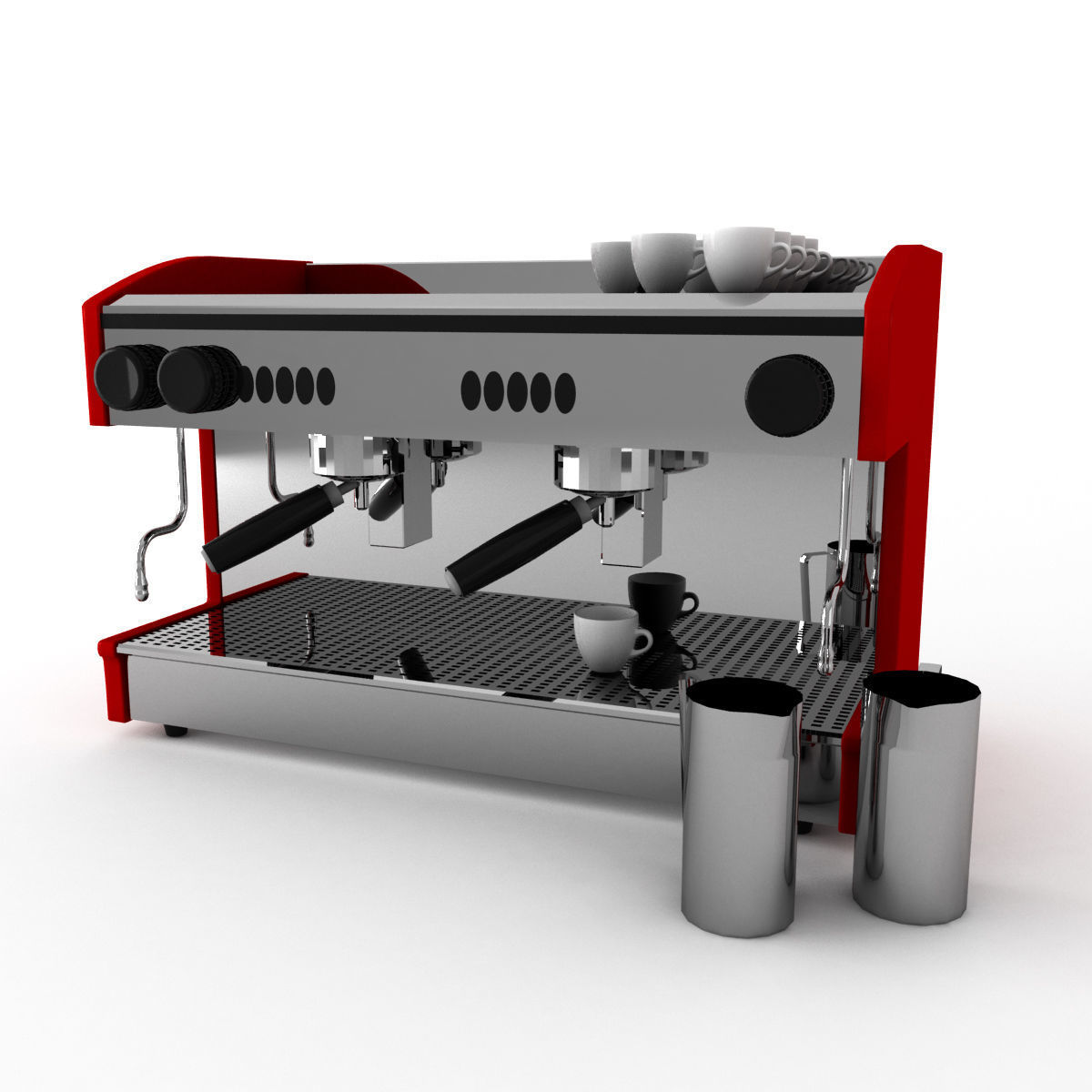 Cafe Coffee Machine for barista 3D model_1