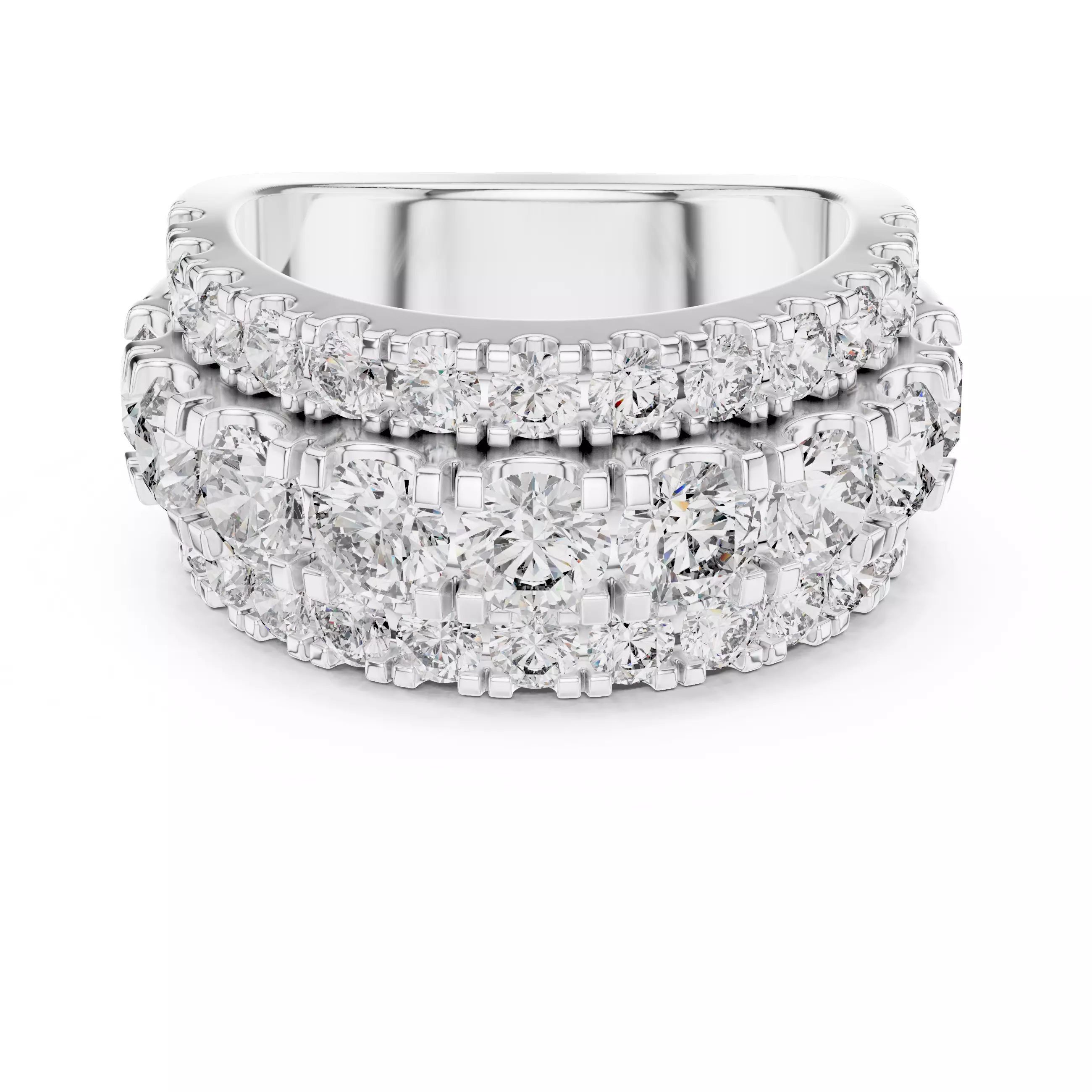 4mm Round Cut Diamond Stacking Wedding Band 3DM STL Video 3D print model_2