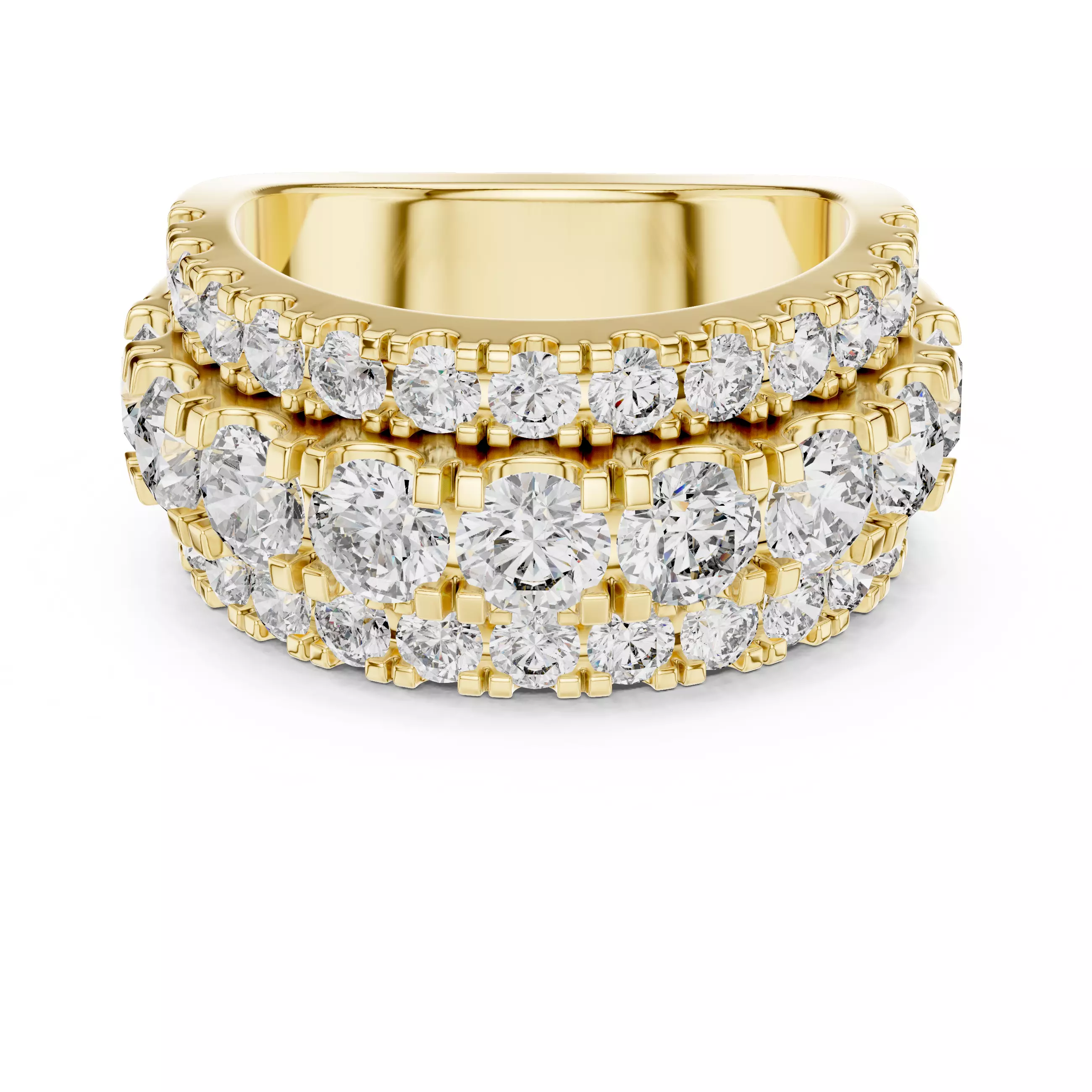 4mm Round Cut Diamond Stacking Wedding Band 3DM STL Video 3D print model_1