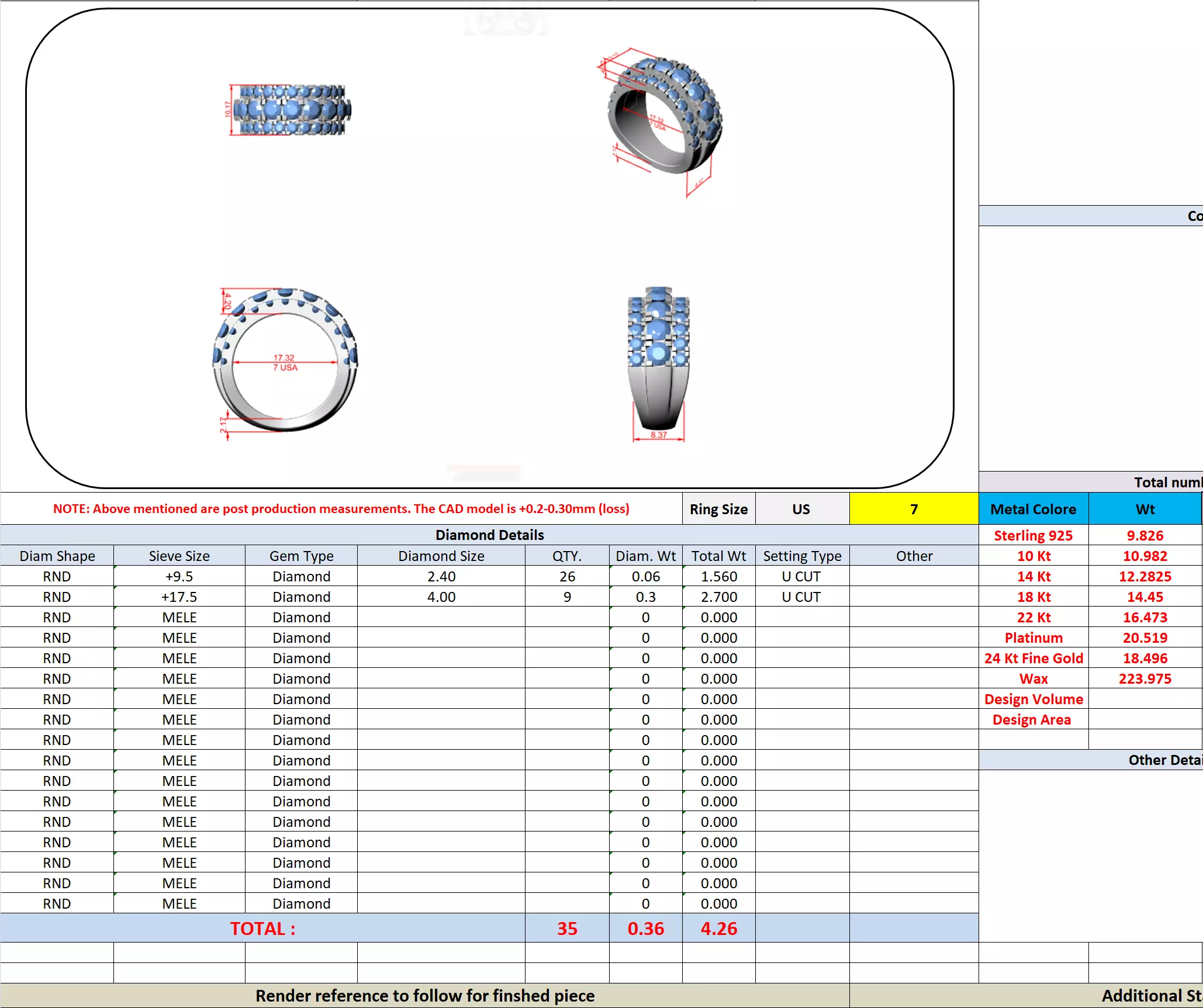 4mm Round Cut Diamond Stacking Wedding Band 3DM STL Video 3D print model_13