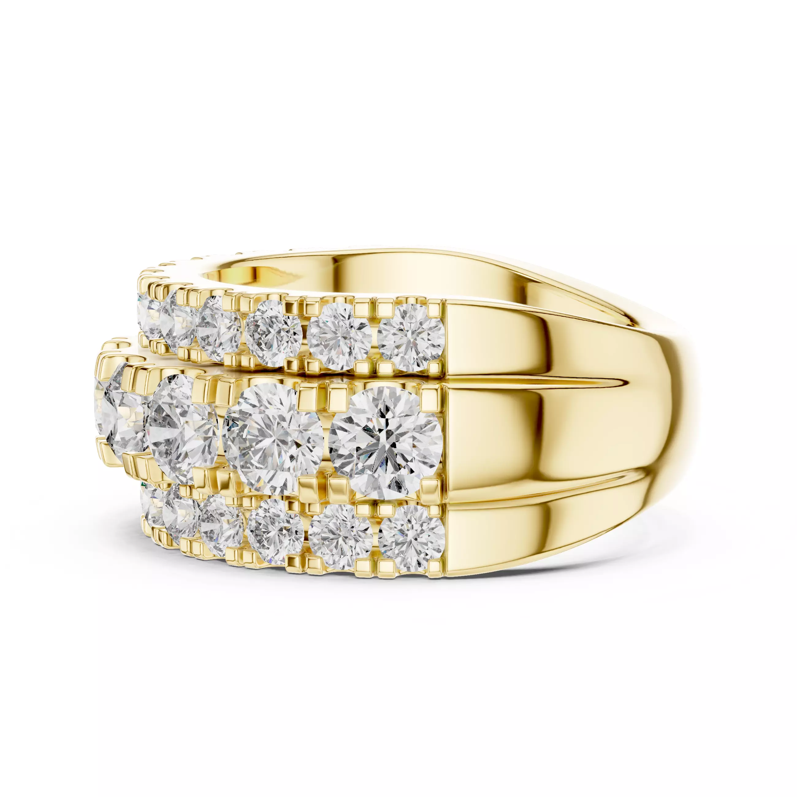 4mm Round Cut Diamond Stacking Wedding Band 3DM STL Video 3D print model_8