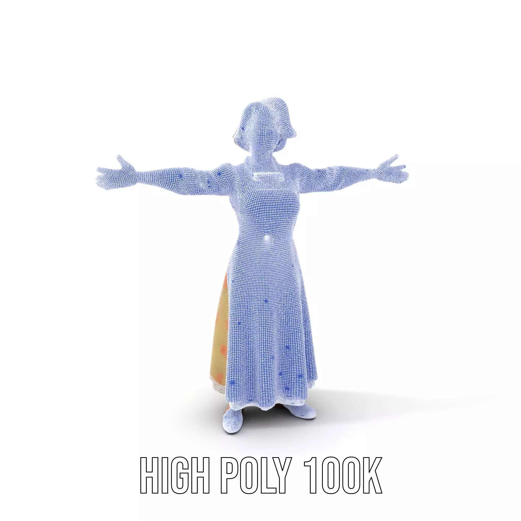 Elegant Floral Woman model pack Low-poly 3D model_5