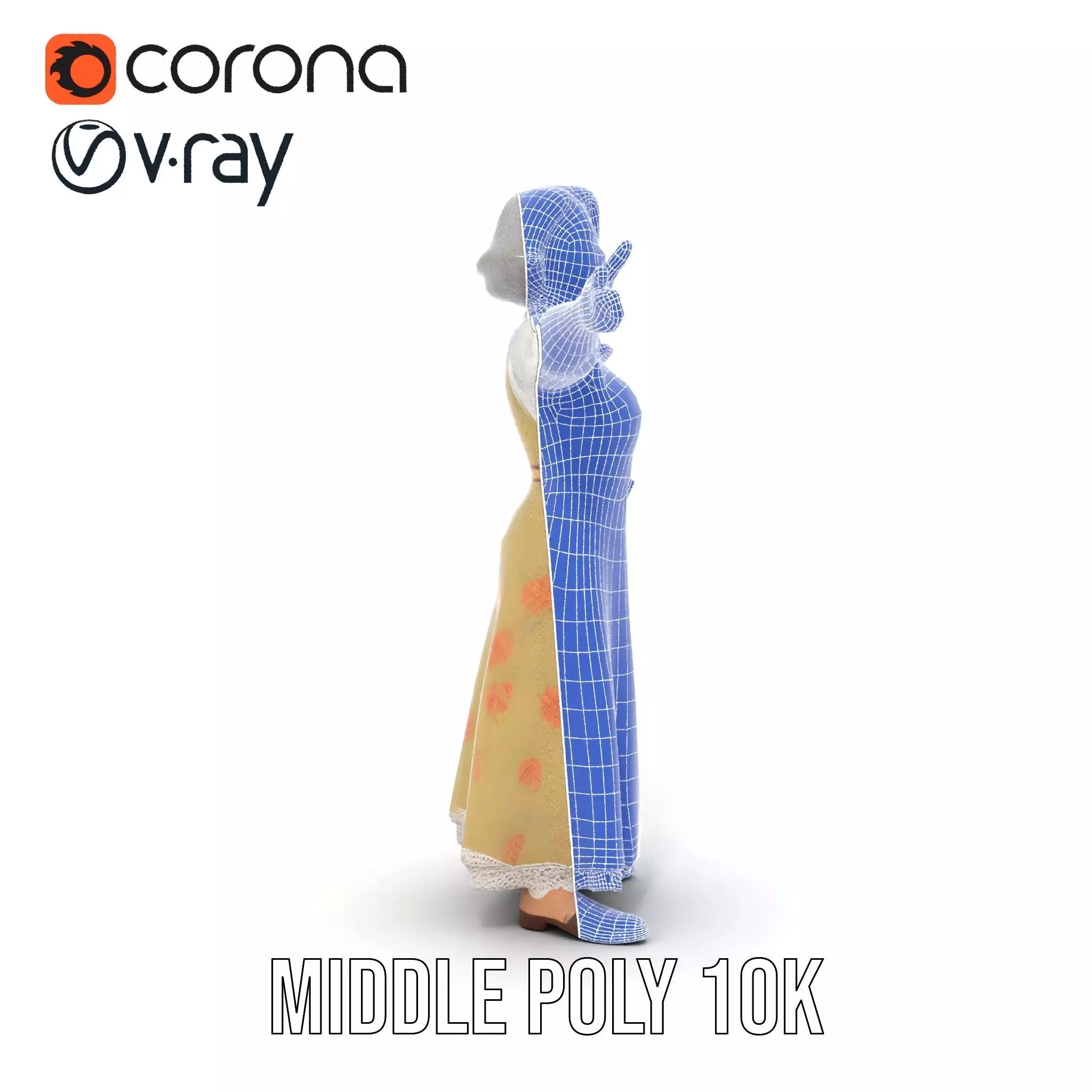 Elegant Floral Woman model pack Low-poly 3D model_31