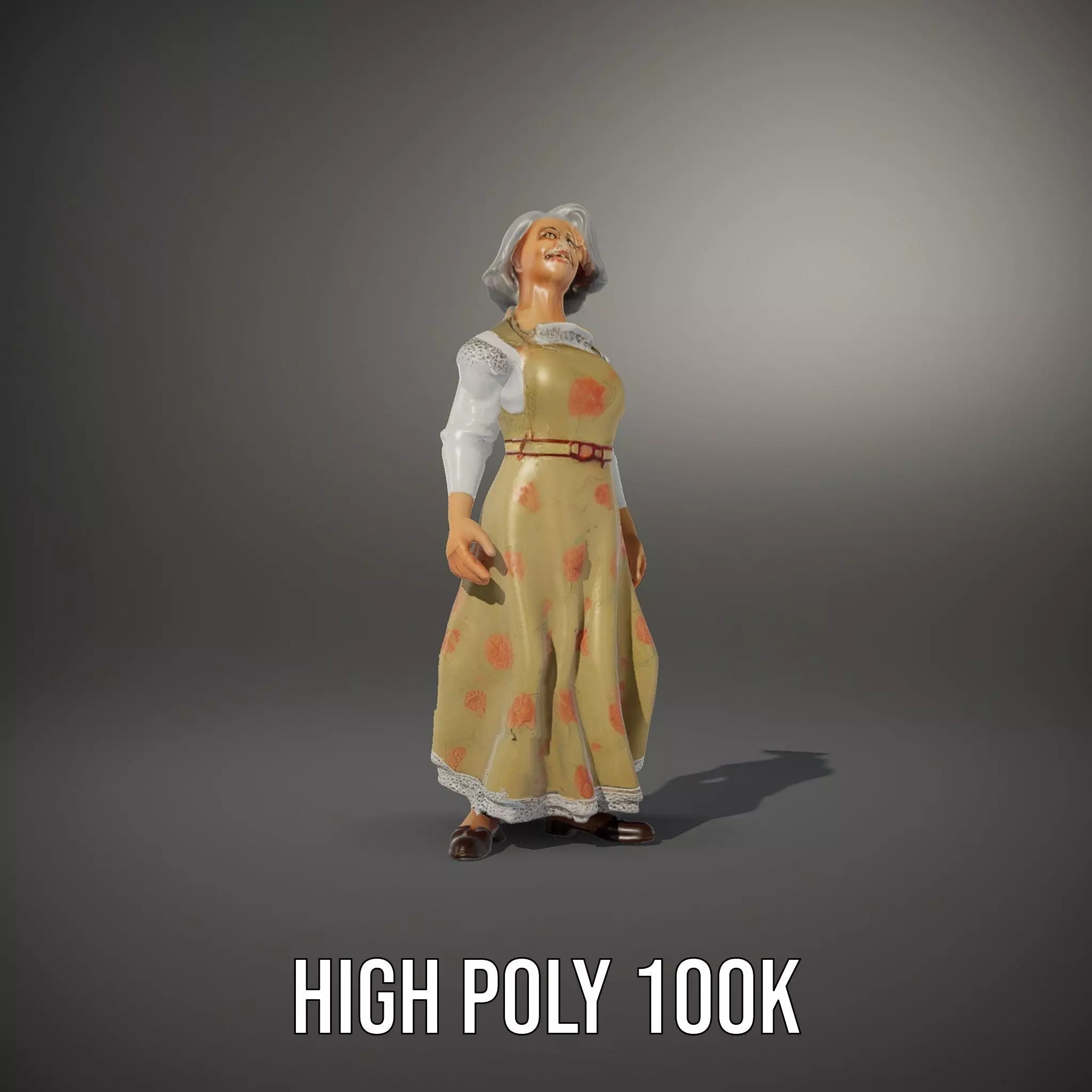 Elegant Floral Woman model pack Low-poly 3D model_9