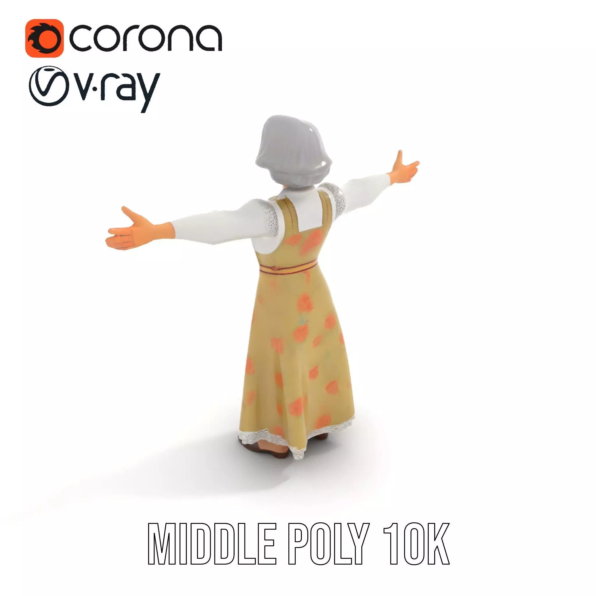 Elegant Floral Woman model pack Low-poly 3D model_16