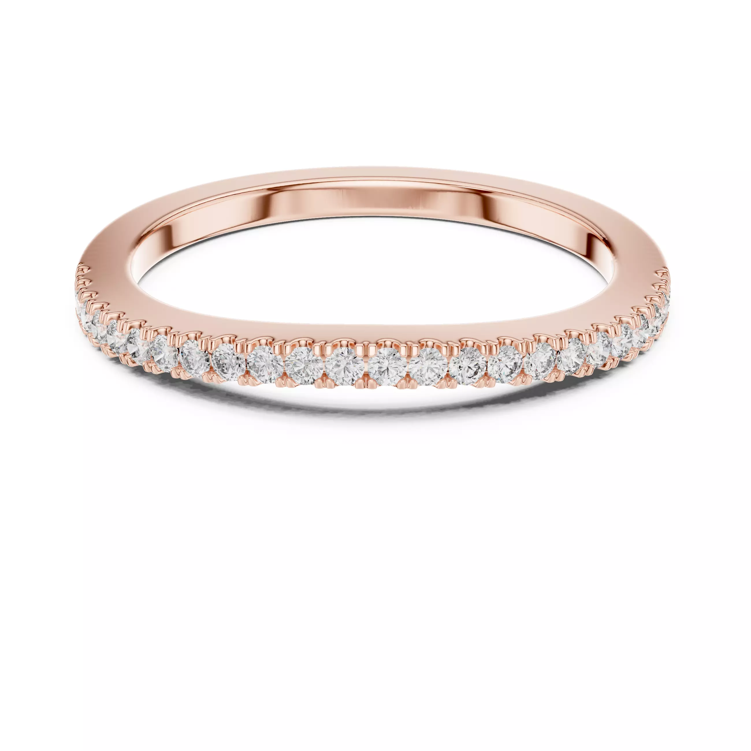 Soft Curved Round Cut Pave Diamond Wedding Band 3DM STL Video 3D print model