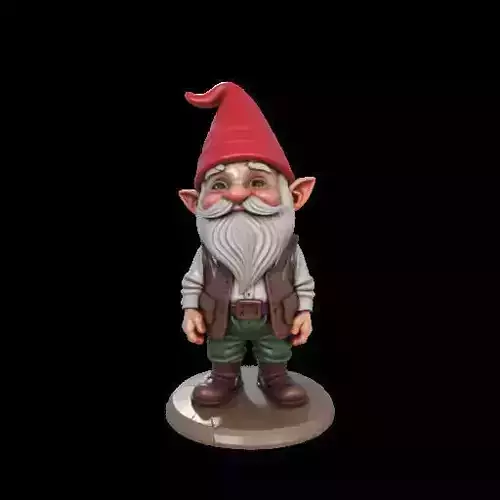 2215Fairy Tale Gnome Color Full Body Figurine on Base