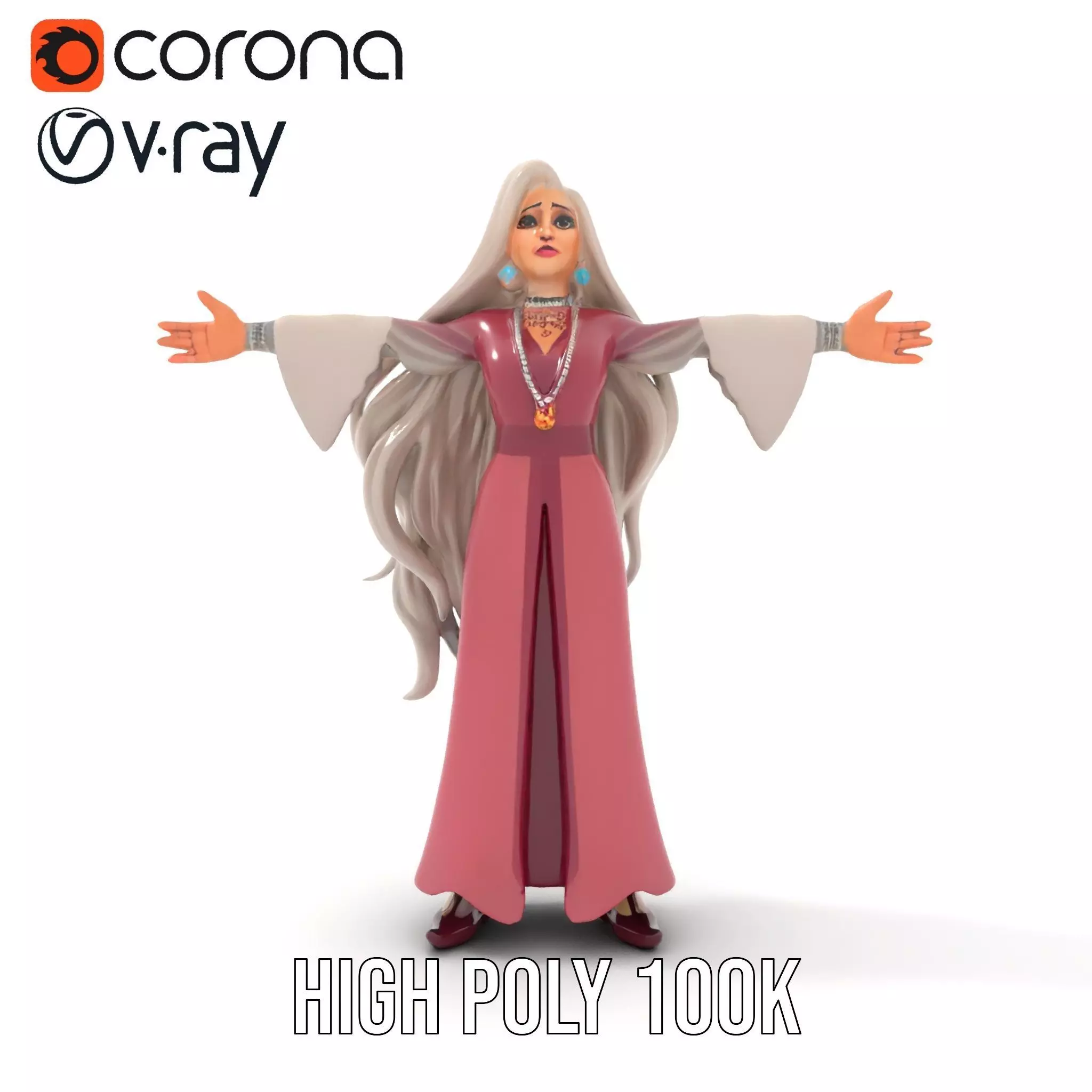 Elegant Princess Gown model pack Low-poly 3D model_21