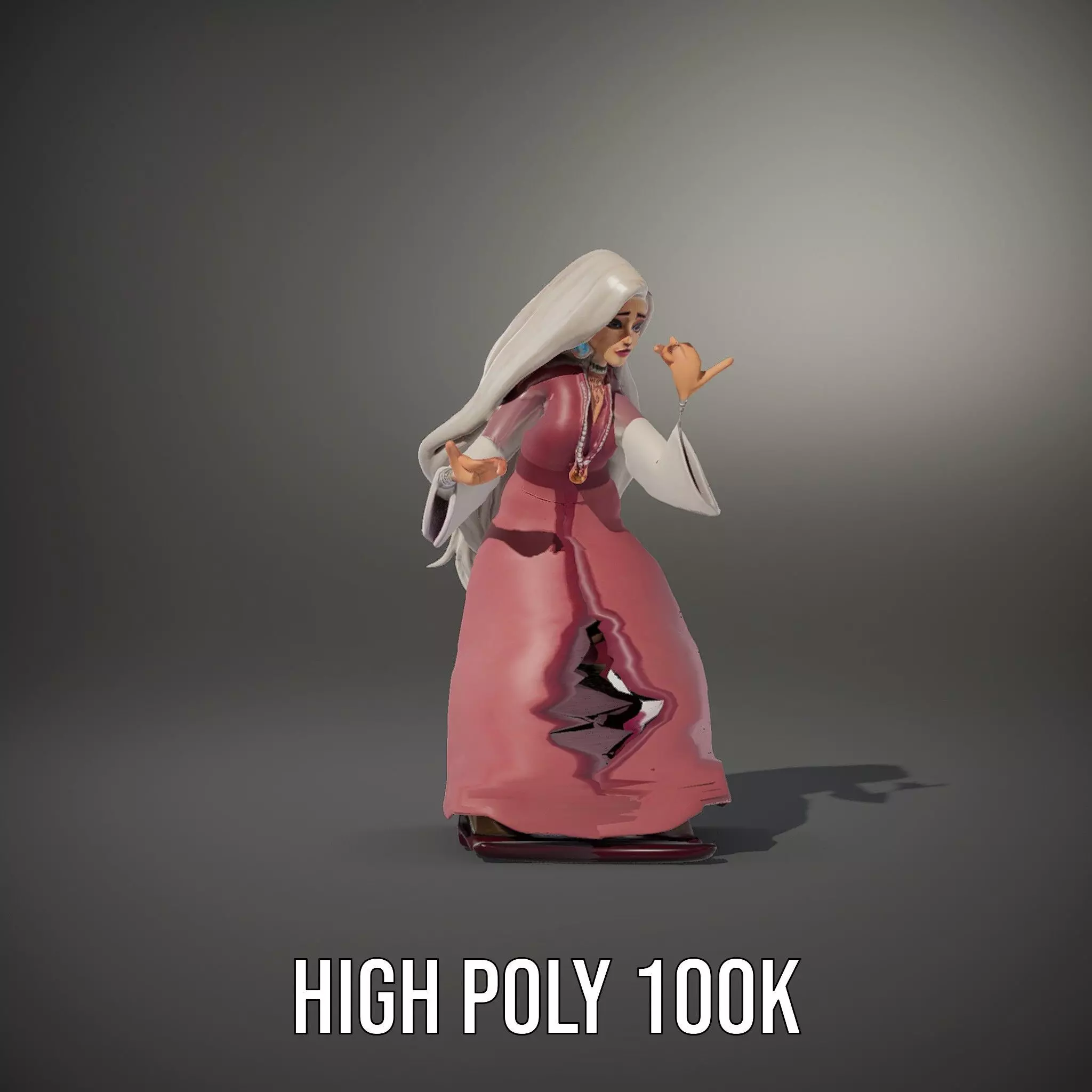 Elegant Princess Gown model pack Low-poly 3D model_11