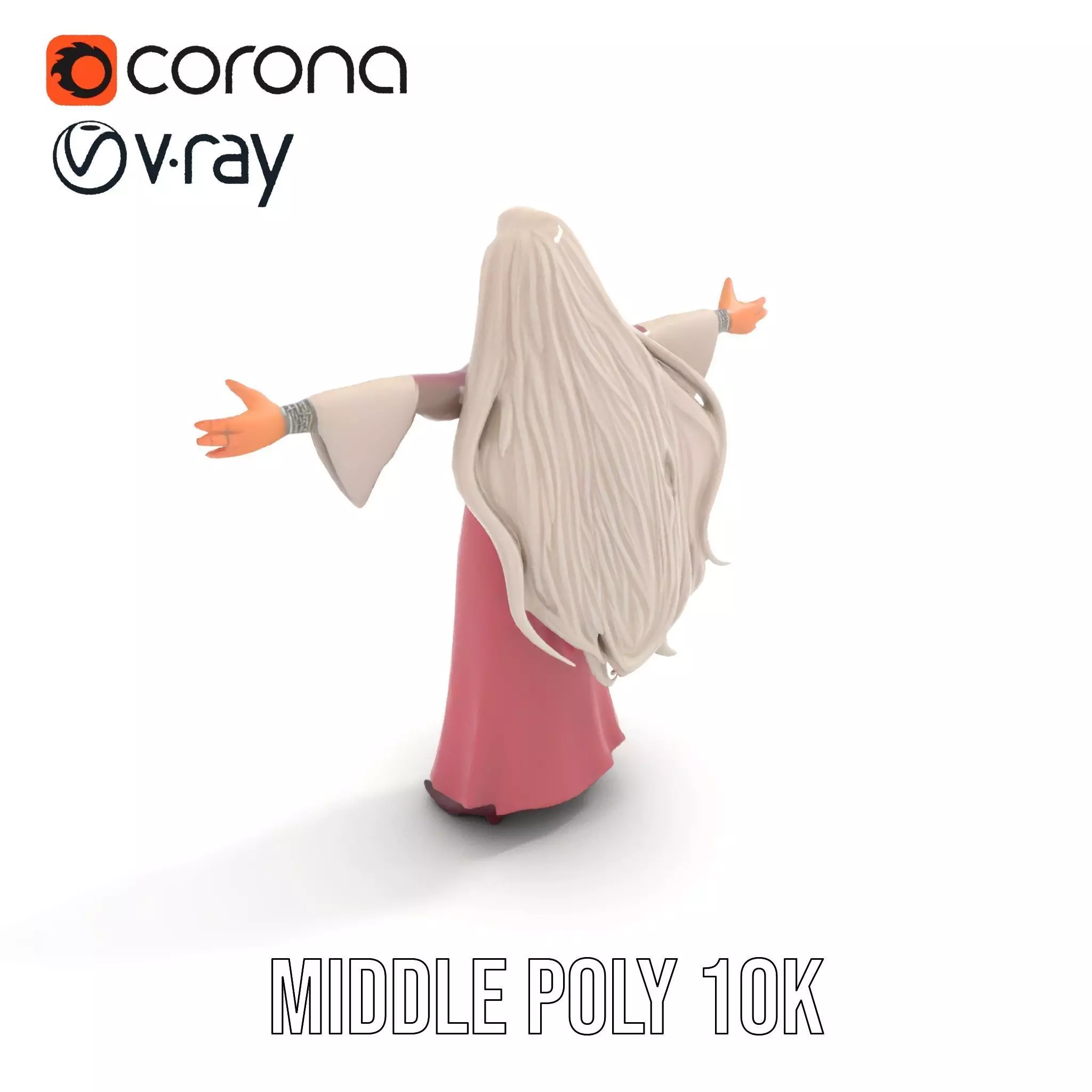 Elegant Princess Gown model pack Low-poly 3D model_12