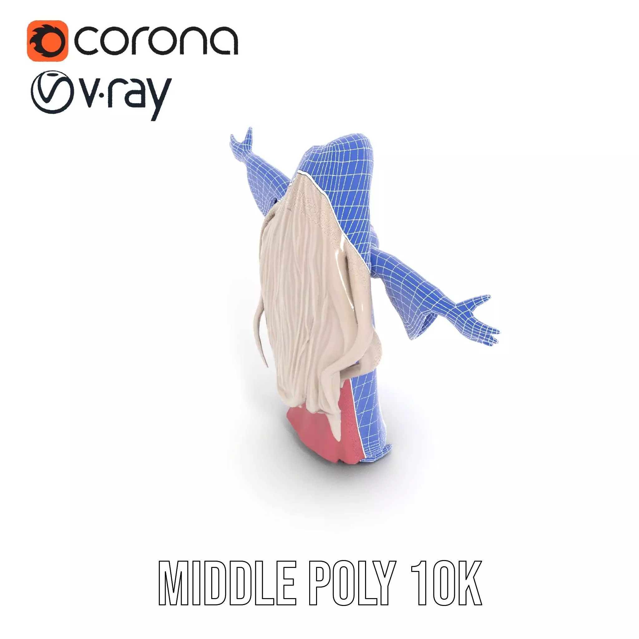 Elegant Princess Gown model pack Low-poly 3D model_28