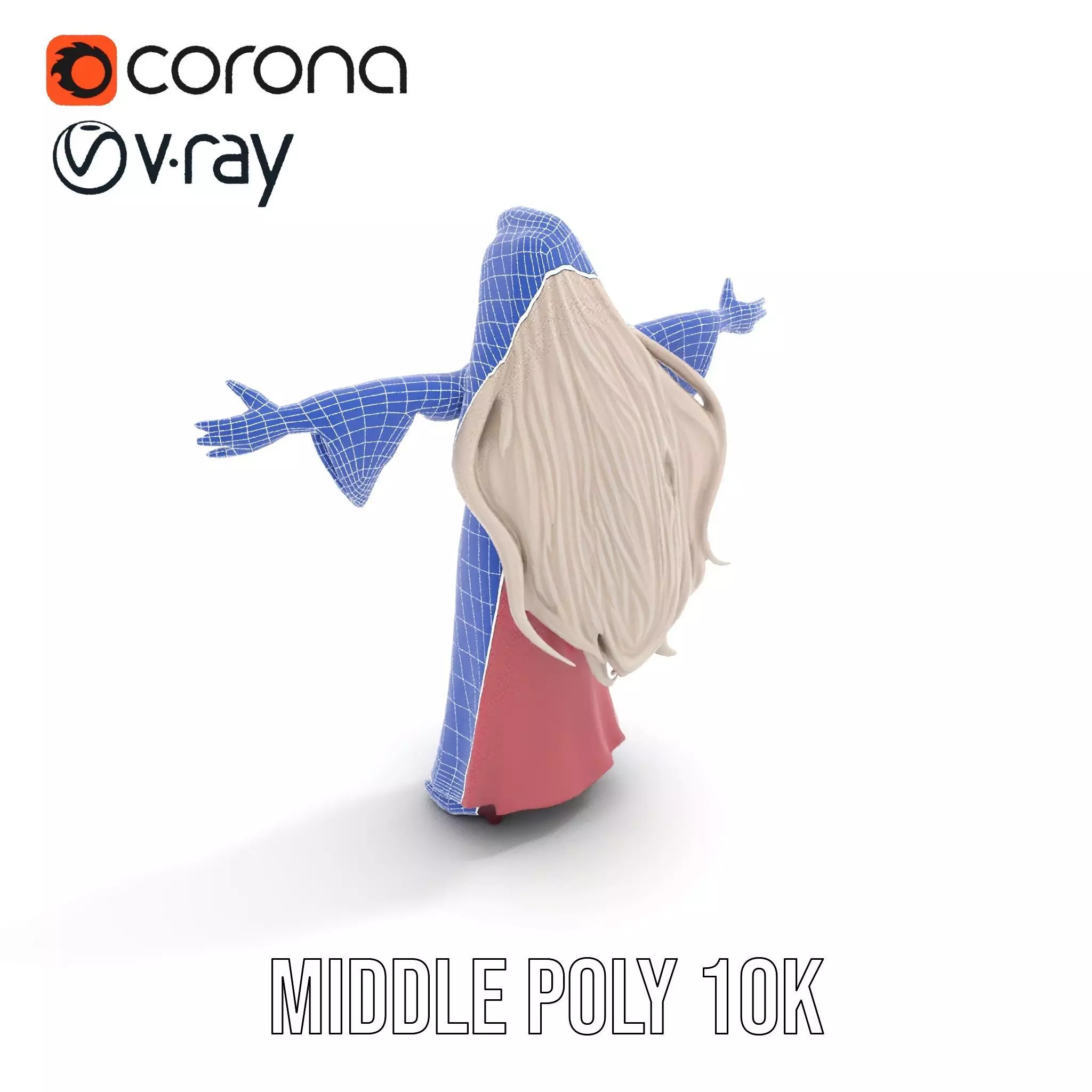 Elegant Princess Gown model pack Low-poly 3D model_25