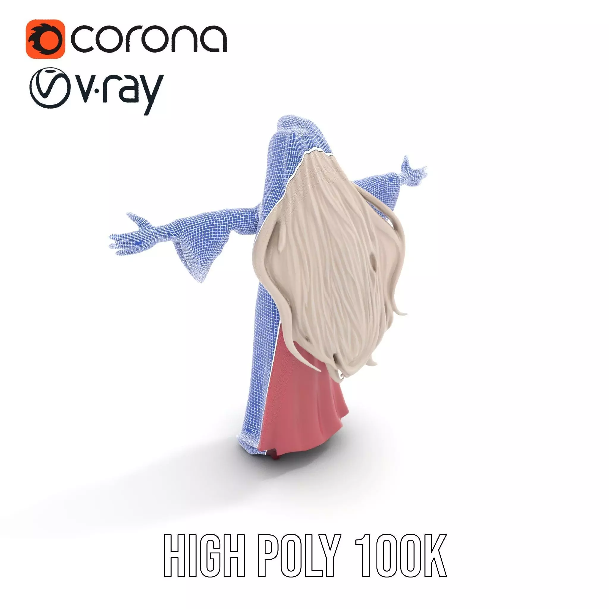 Elegant Princess Gown model pack Low-poly 3D model_32