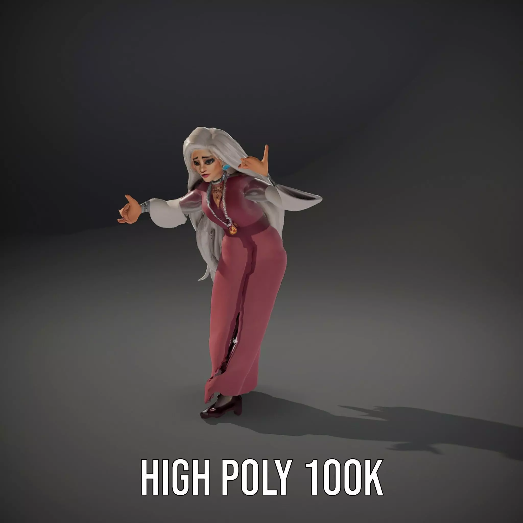 Elegant Princess Gown model pack Low-poly 3D model_9